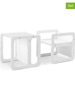 2tlg. Kindermöbelset "Montessori" In Weiß - (B)40 X (H)40 X (T)40 Cm