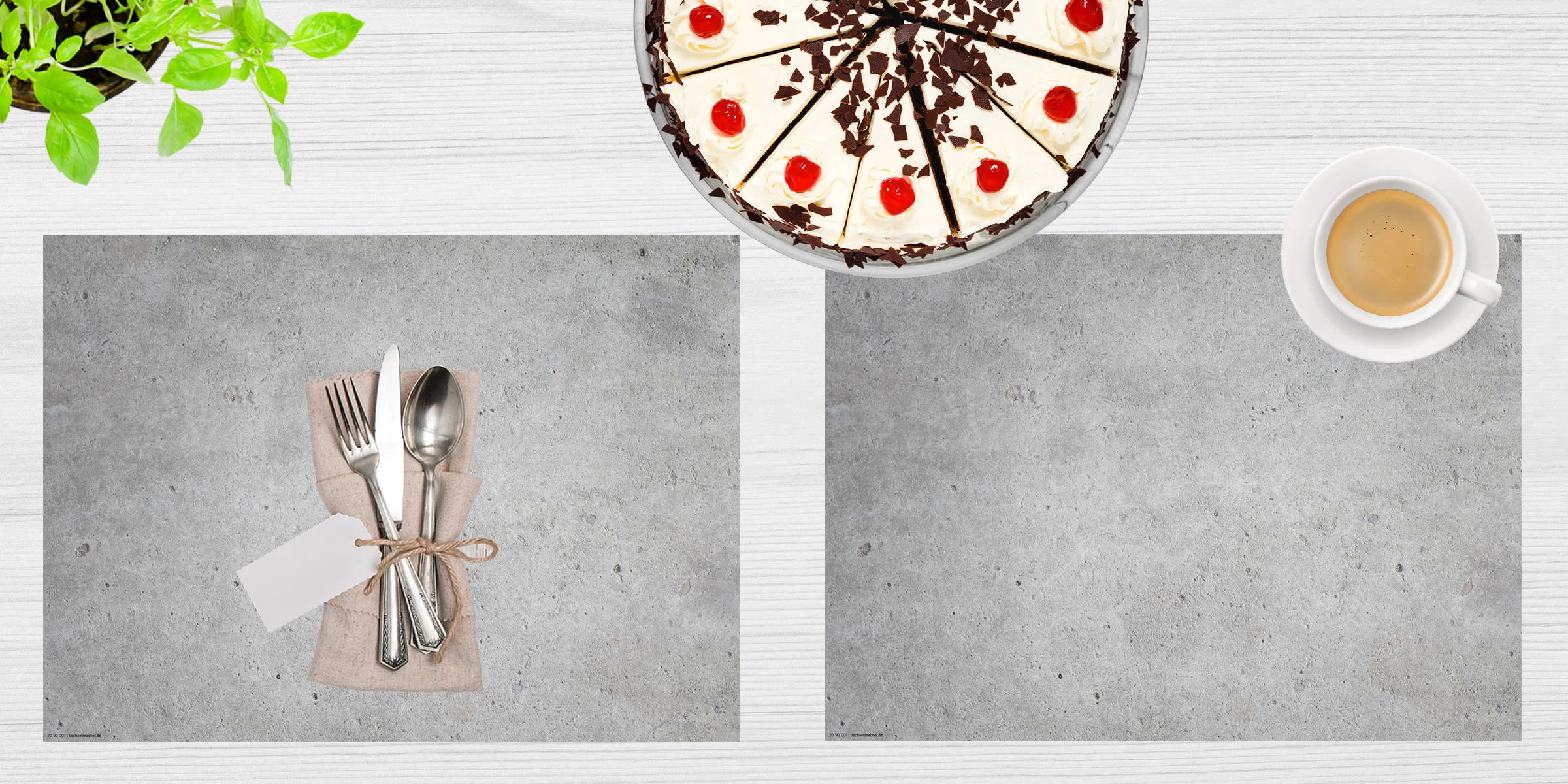 Tischset I Platzset Abwaschbar - Betonoptik Hell - 4 Stück - 44 X 32 Cm – Bild 3