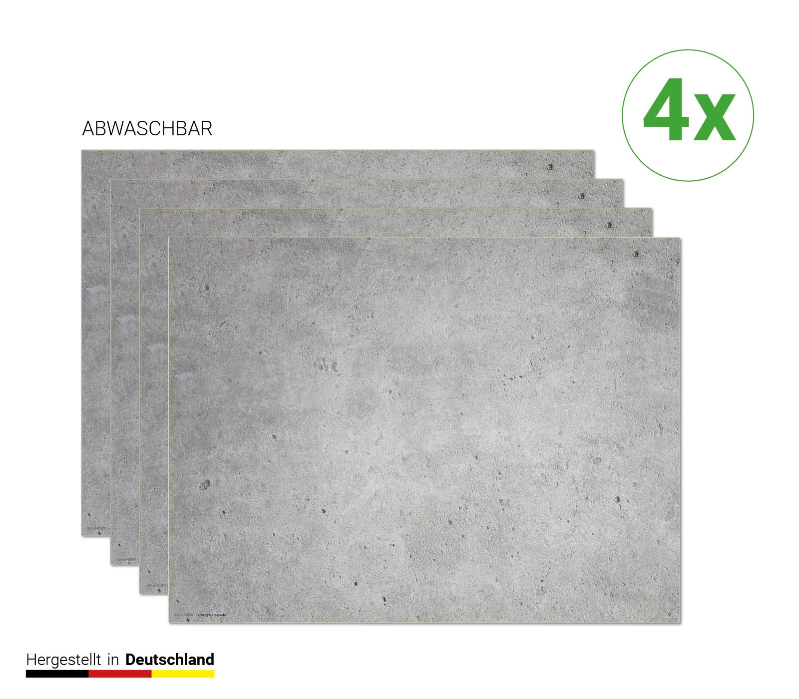 Tischset I Platzset Abwaschbar - Betonoptik Hell - 4 Stück - 44 X 32 Cm – Bild 4