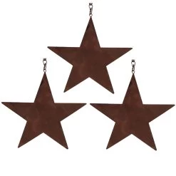 3er Set Aufhänger Rost Stern In Braun