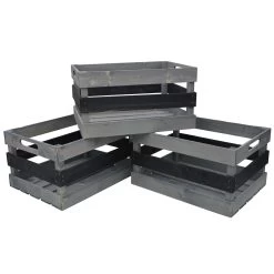 3er Set Holzkiste In Schwarz