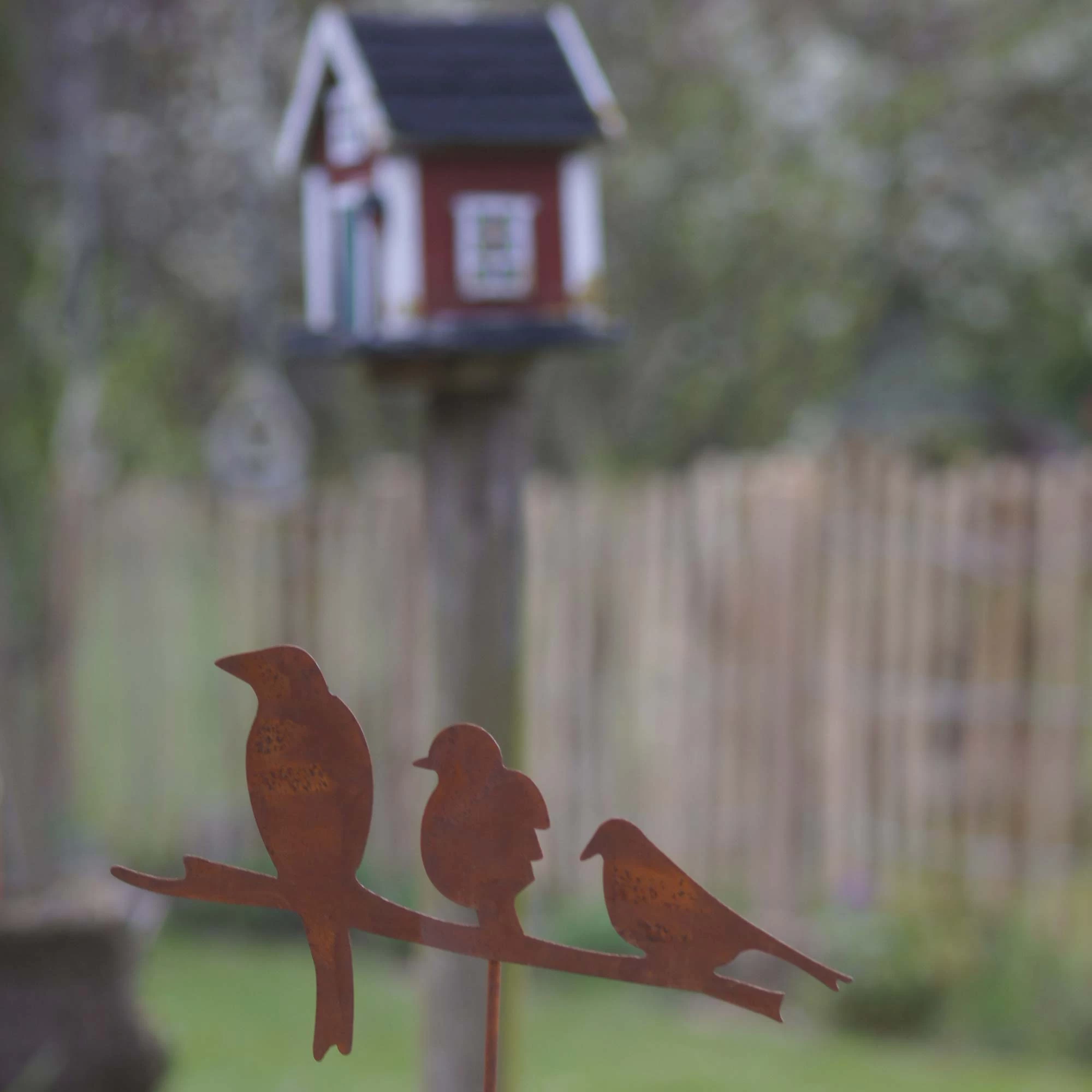 Gartenstecker Rost Vögel In Braun – Bild 4