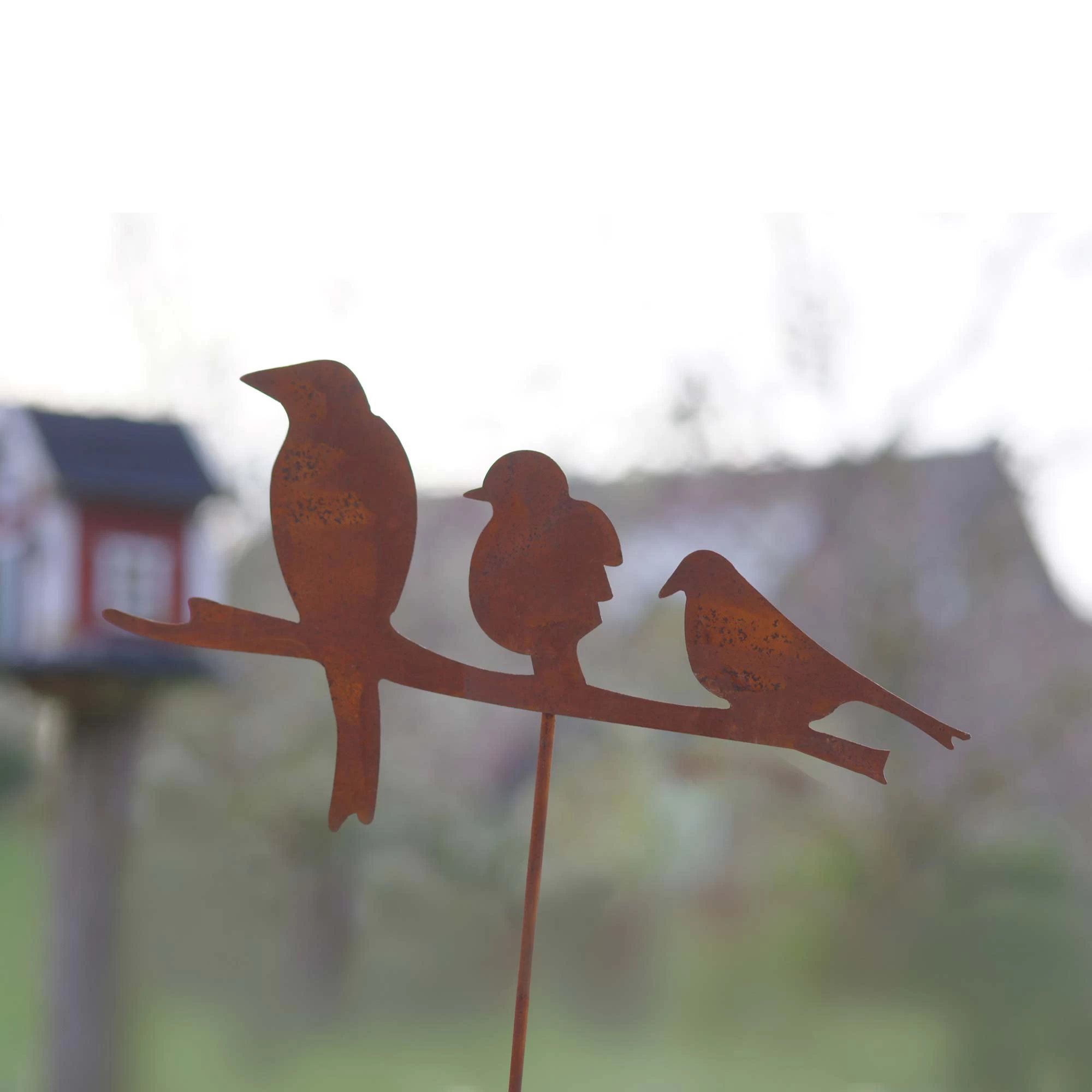 Gartenstecker Rost Vögel In Braun – Bild 5