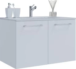 2-tlg. Waschplatz Waschtisch Badinos Tür In Weiß