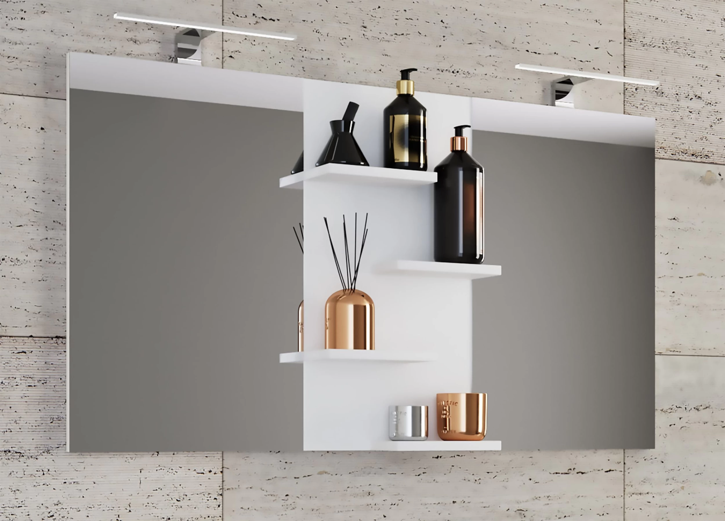 Breiter Bad Spiegel Budasi Mit Ablage Modellbezeichnung In Weiß – Bild 2