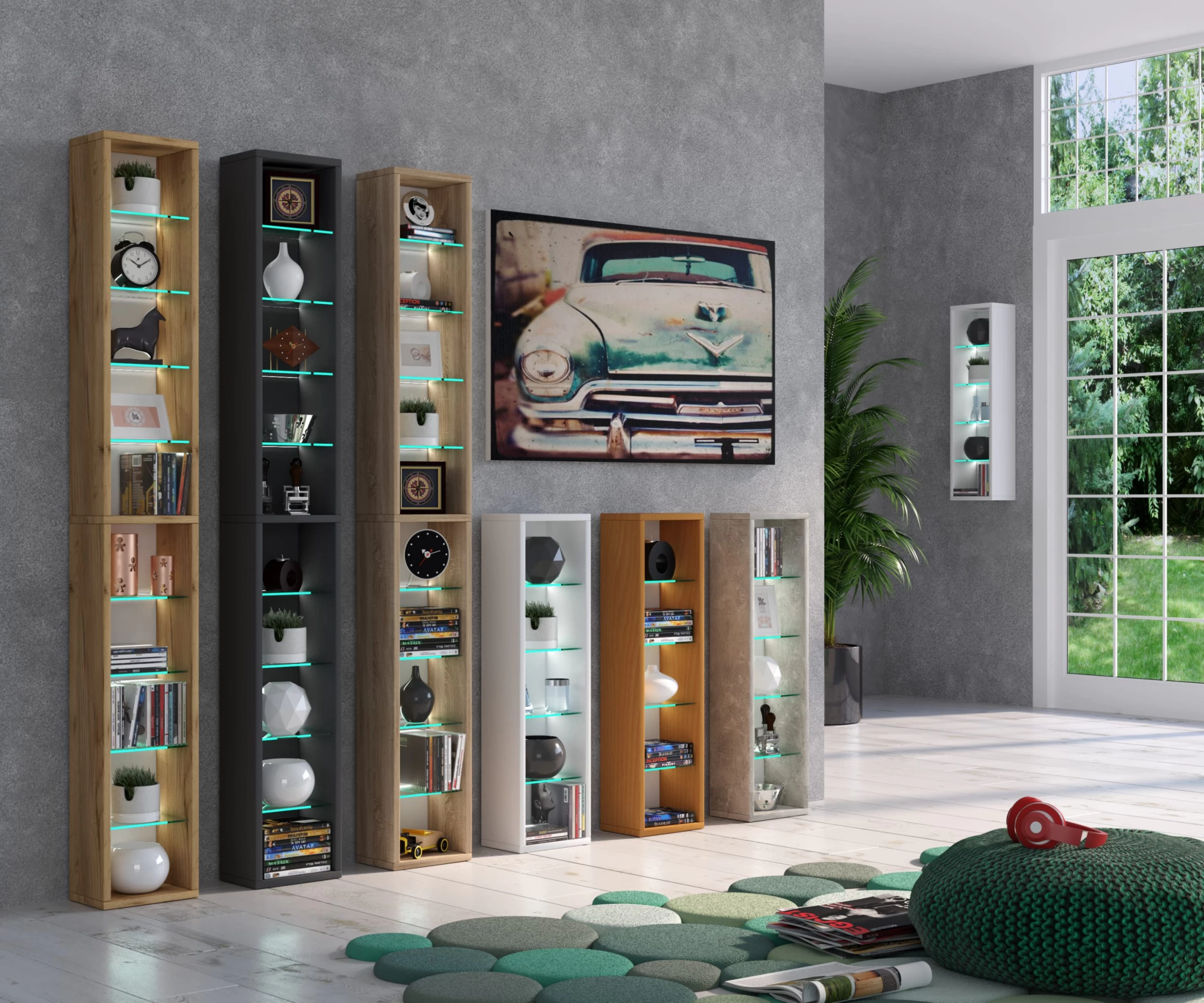 Holz CD DVD Stand Deko Regal Rasato L In Buche – Bild 2