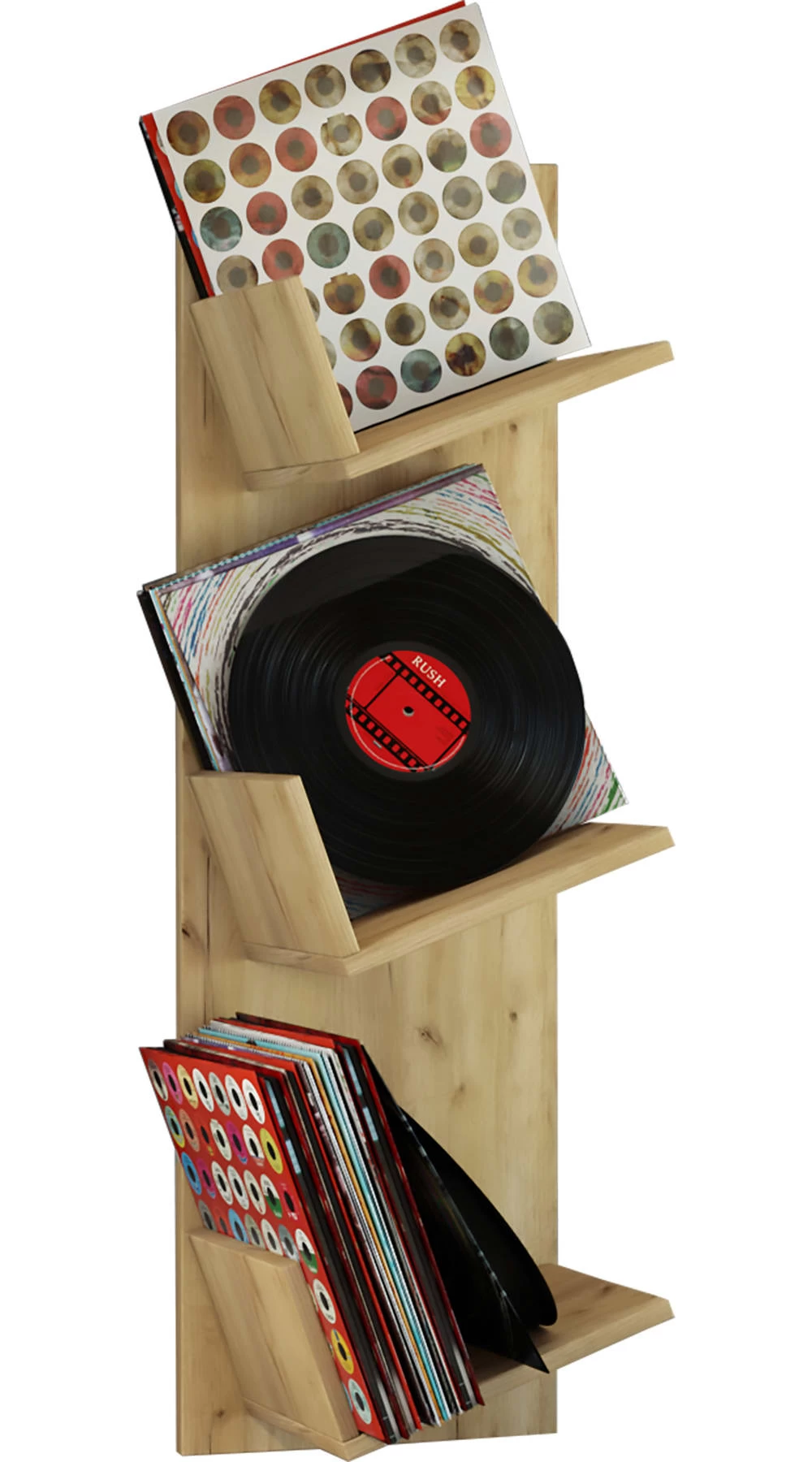 Schallplatten LP Hänge Wandregal Sulda In Honig-Eiche