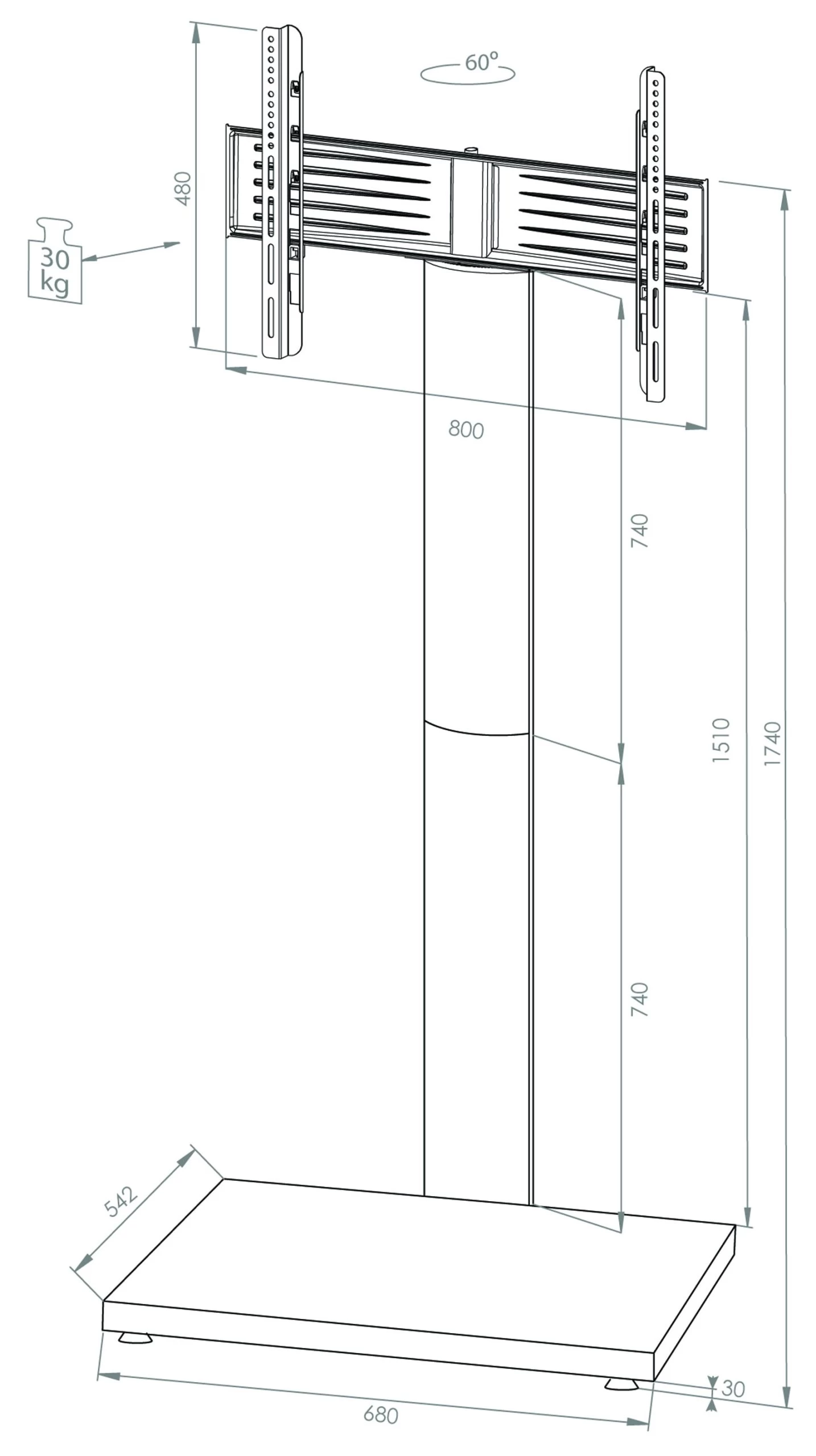 TV Fernseh Standfuß Alu Onu In Weißlack – Bild 6