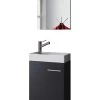 Waschplatz Waschbecken Spiegel Garla In Schwarz