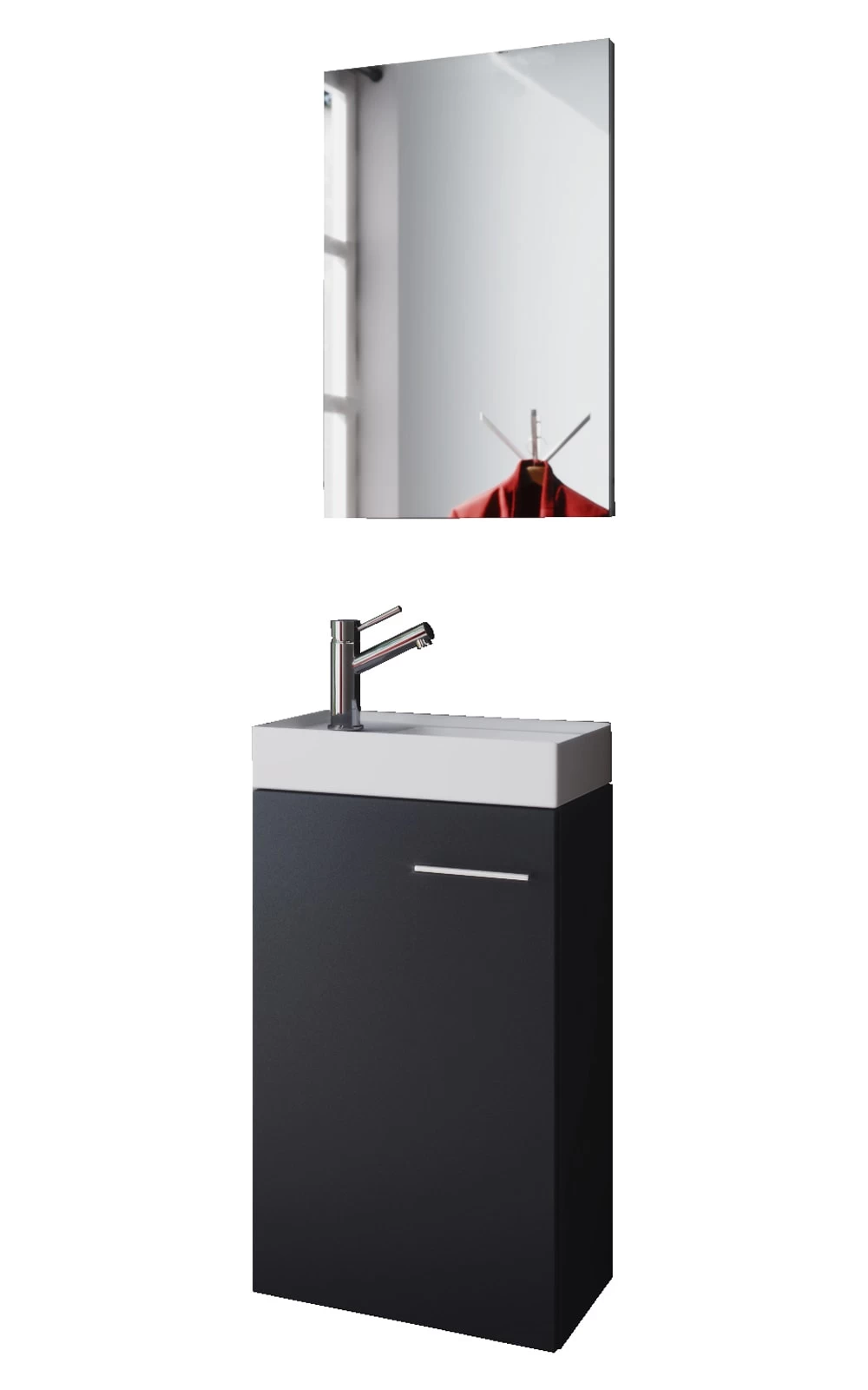 Waschplatz Waschbecken Spiegel Garla In Schwarz