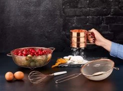 3tlg. Mehlsieb Set In Kupfer