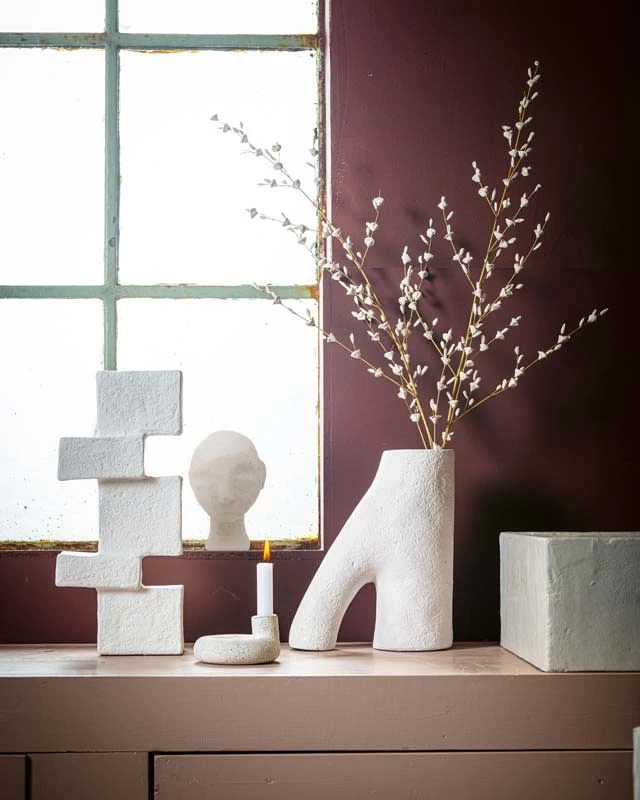 VTwonen Ecomix Skulptur "Egg White 14x10x36cm" In Weiss – Bild 3