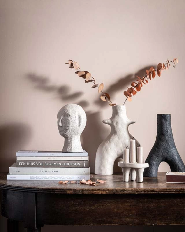 VTwonen Ecomix Skulptur "Egg White 14x10x36cm" In Weiss – Bild 5