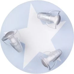 Deckenleuchte Hellblau Mit Stern Weiß, 3-flg.