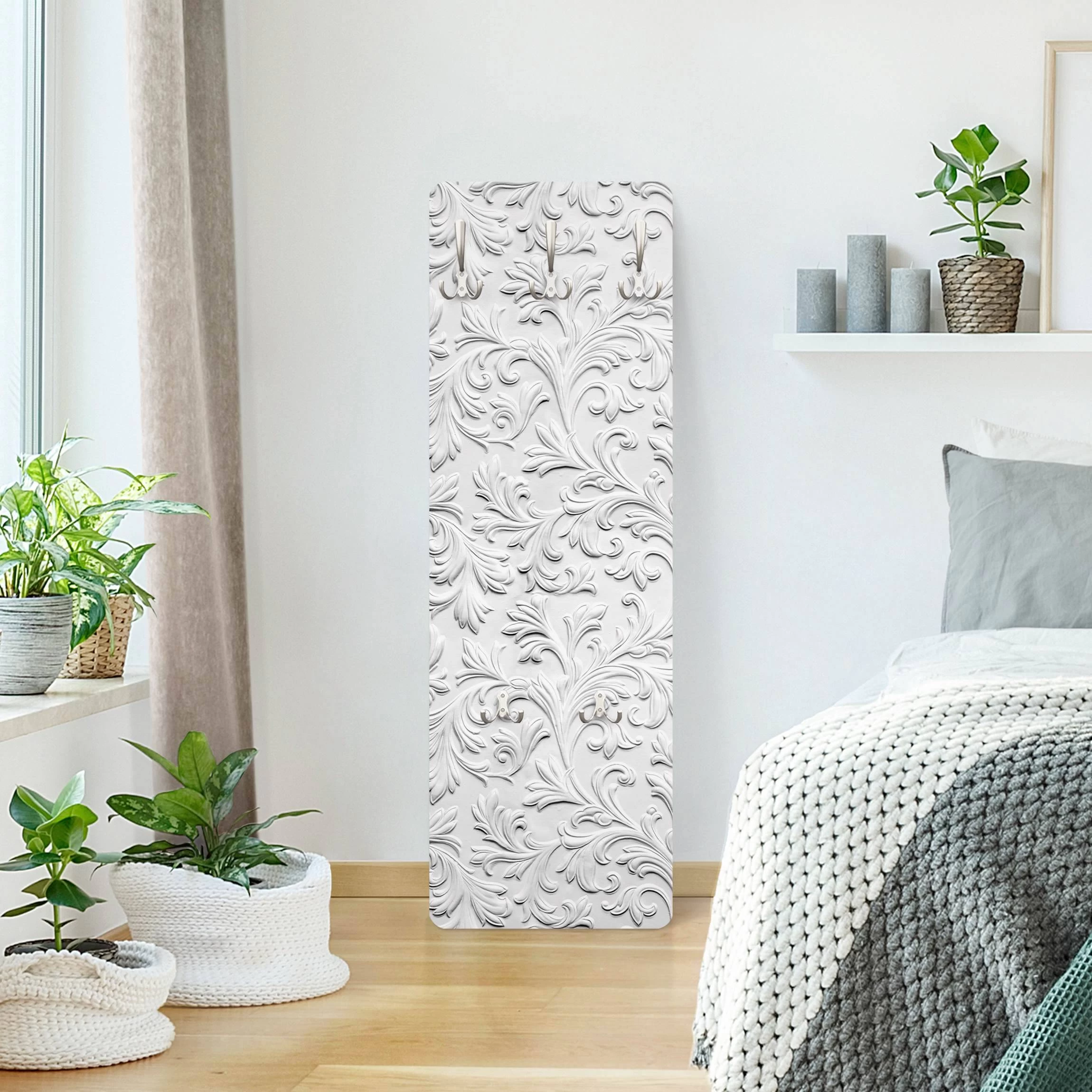 Garderobe - Barock Muster Gipsoptik In Schwarz-Weiß – Bild 3