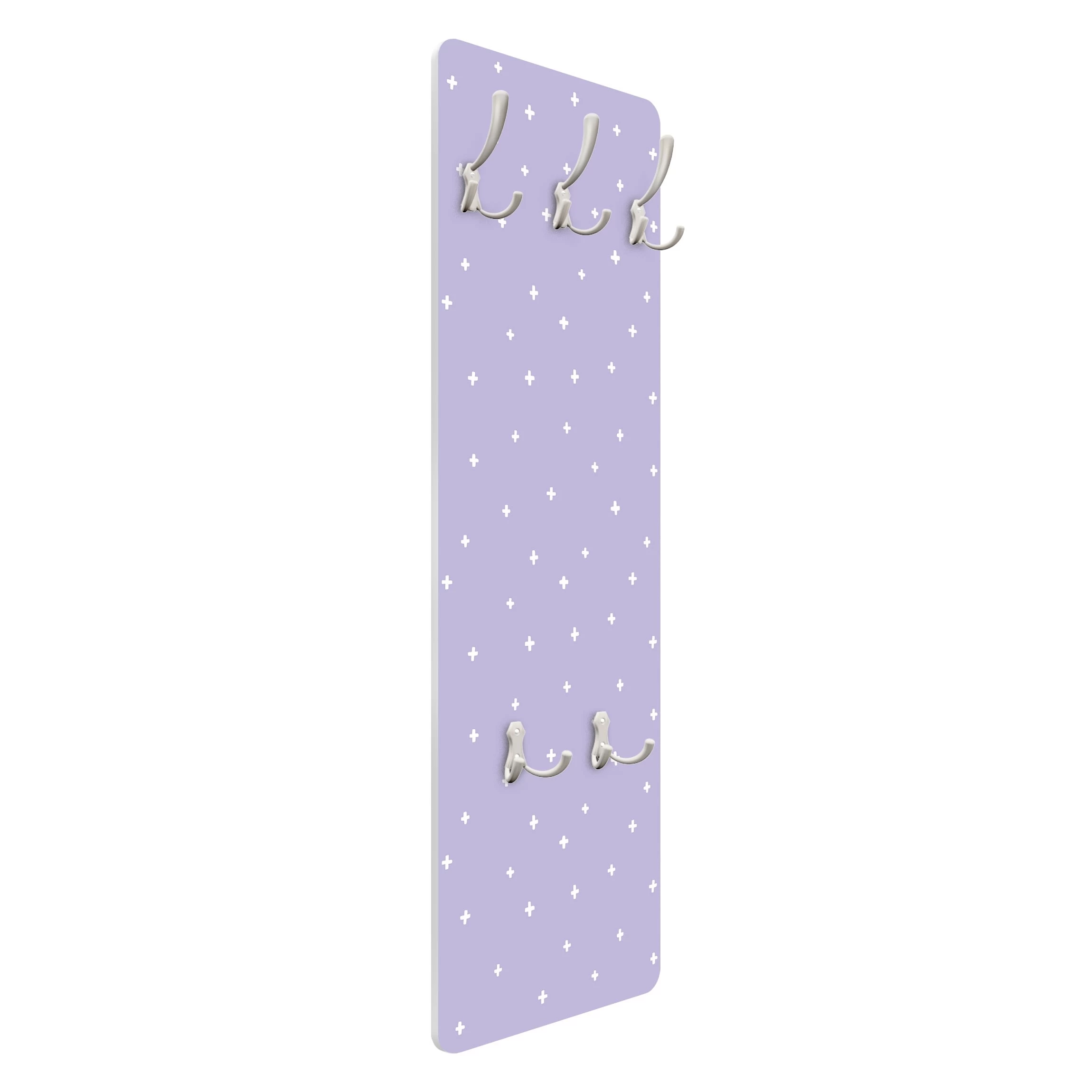 Garderobe - Gezeichnete Weiße Kreuze Auf Flieder In Pastell – Bild 5