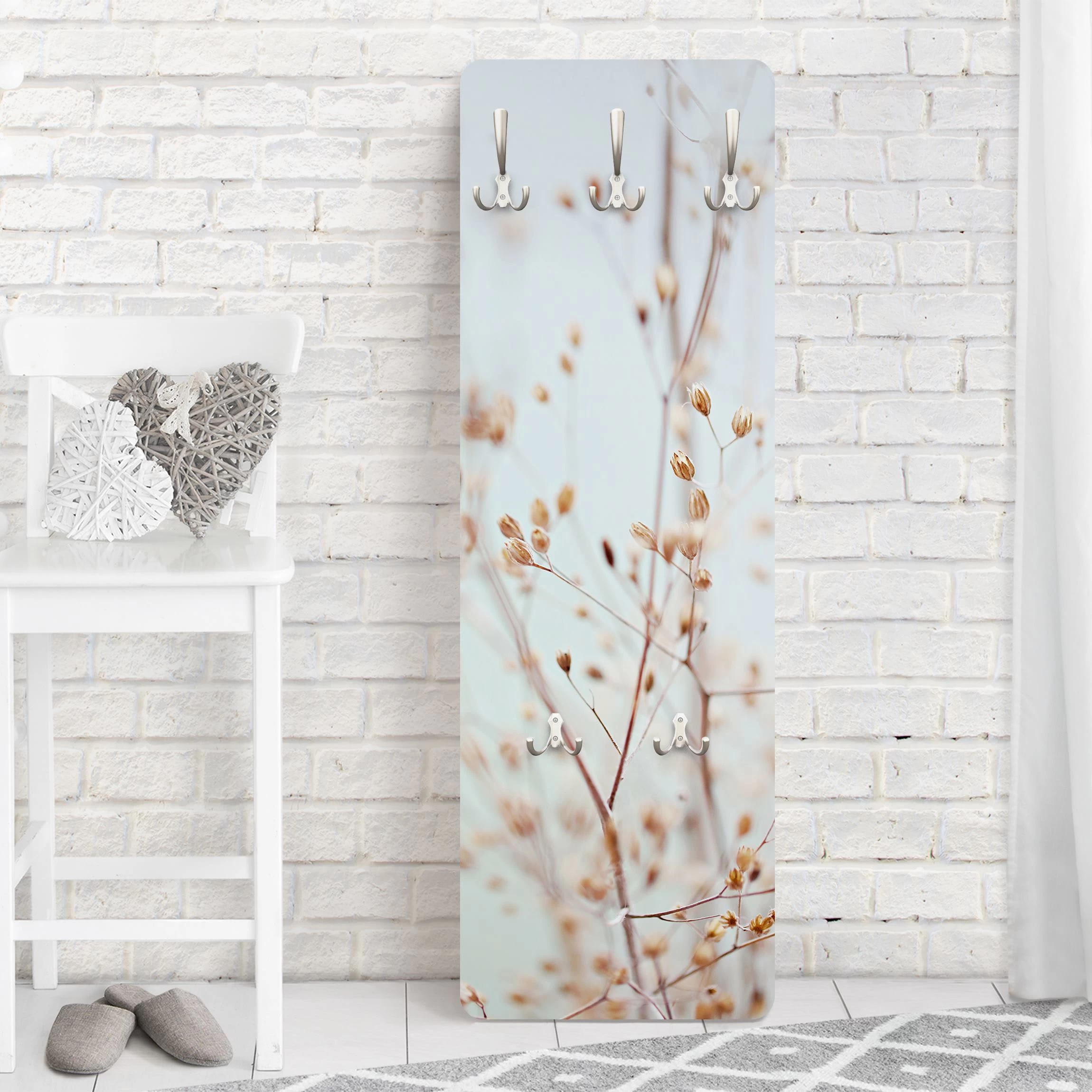 Garderobe - Pastellknospen Am Wildblumenzweig In Creme-Beige – Bild 2