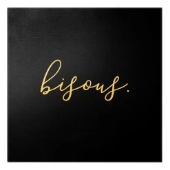 Leinwandbild Gold - Bisous Schwarz In Schwarz