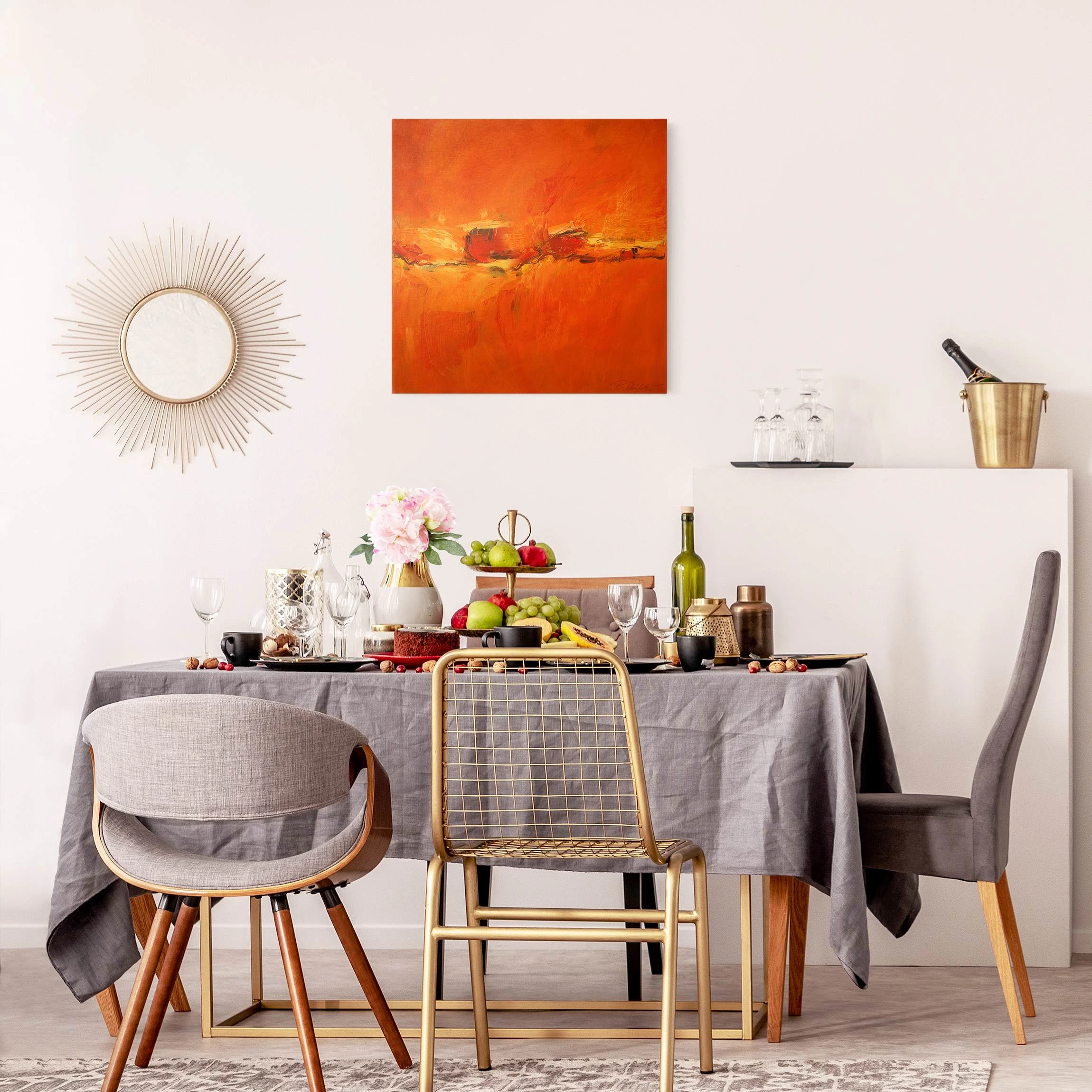Leinwandbild Gold - Komposition In Orange In Orange – Bild 5