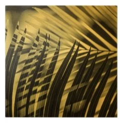 Leinwandbild Gold - Schattenspiel Auf Palmenwedel In Grün