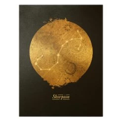 Leinwandbild Gold - Sternzeichen Skorpion Grau Gold In Gold