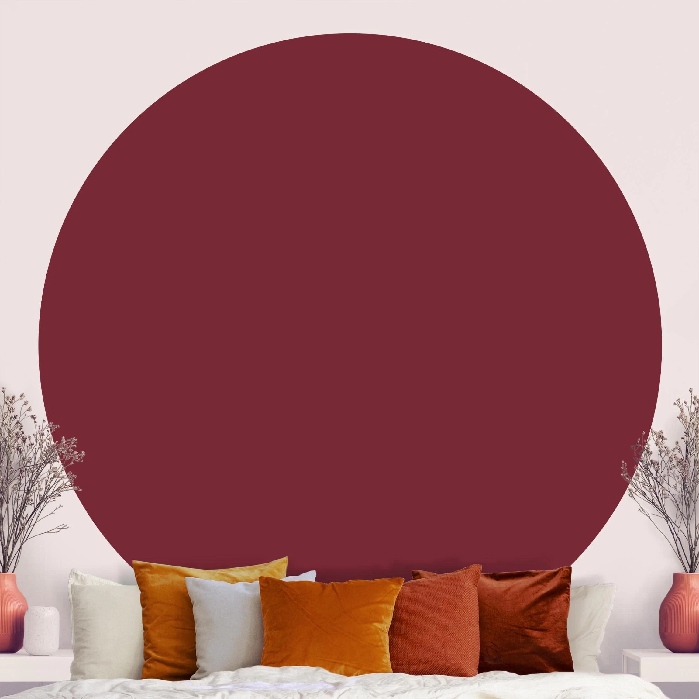 Runde Tapete - Bordeaux In Rot – Bild 3