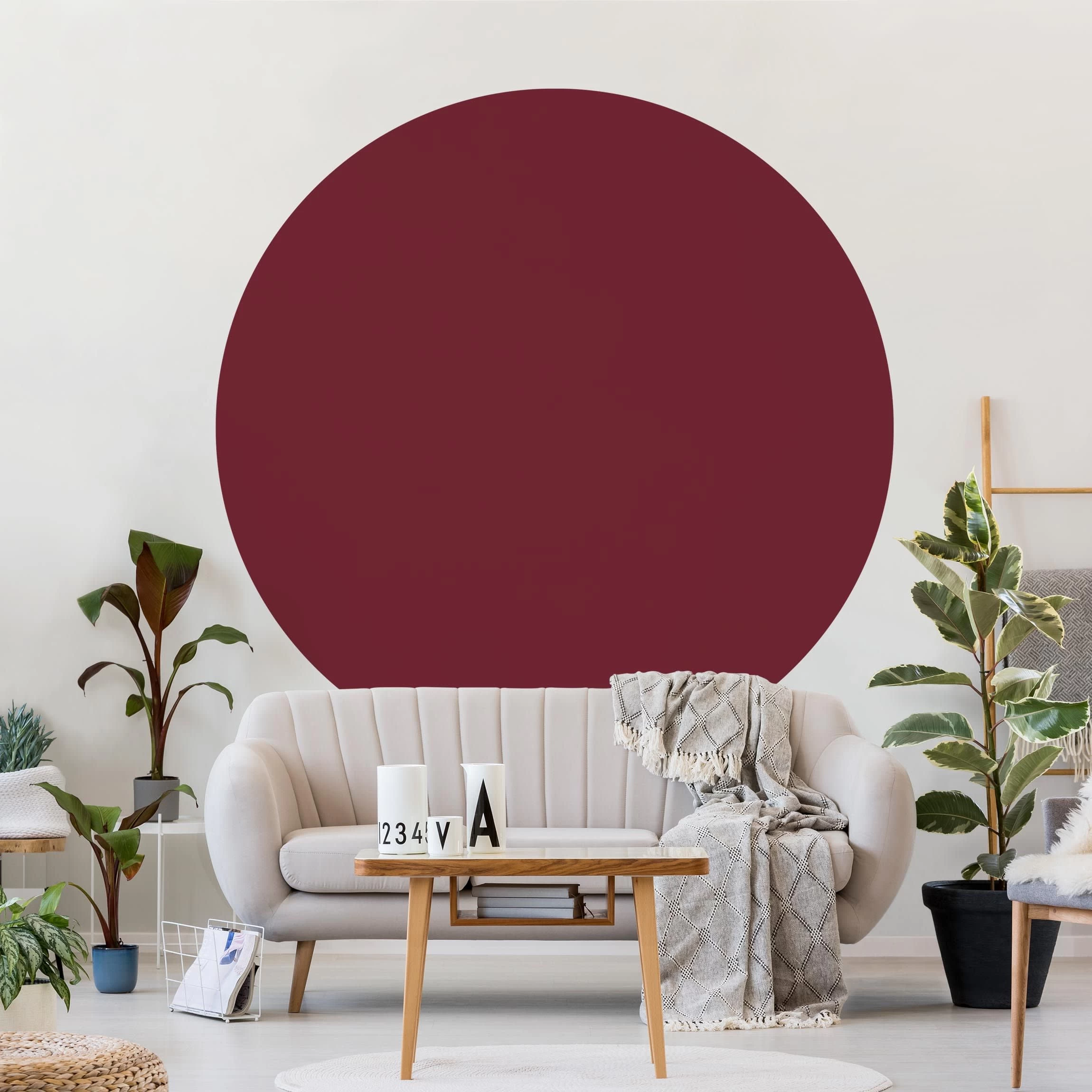 Runde Tapete - Bordeaux In Rot – Bild 4
