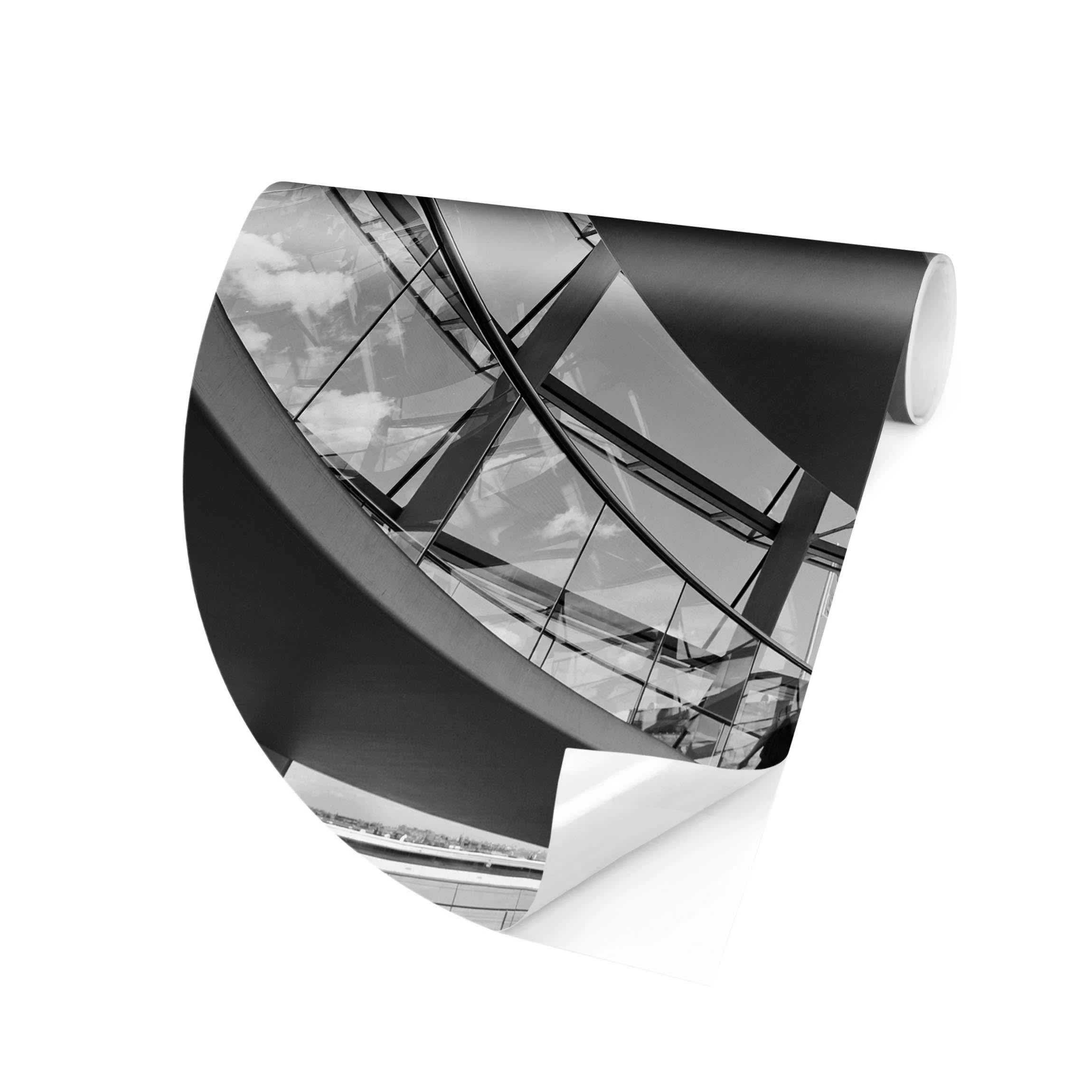 Runde Tapete - Im Berliner Reichstag II In Schwarz-Weiß – Bild 6