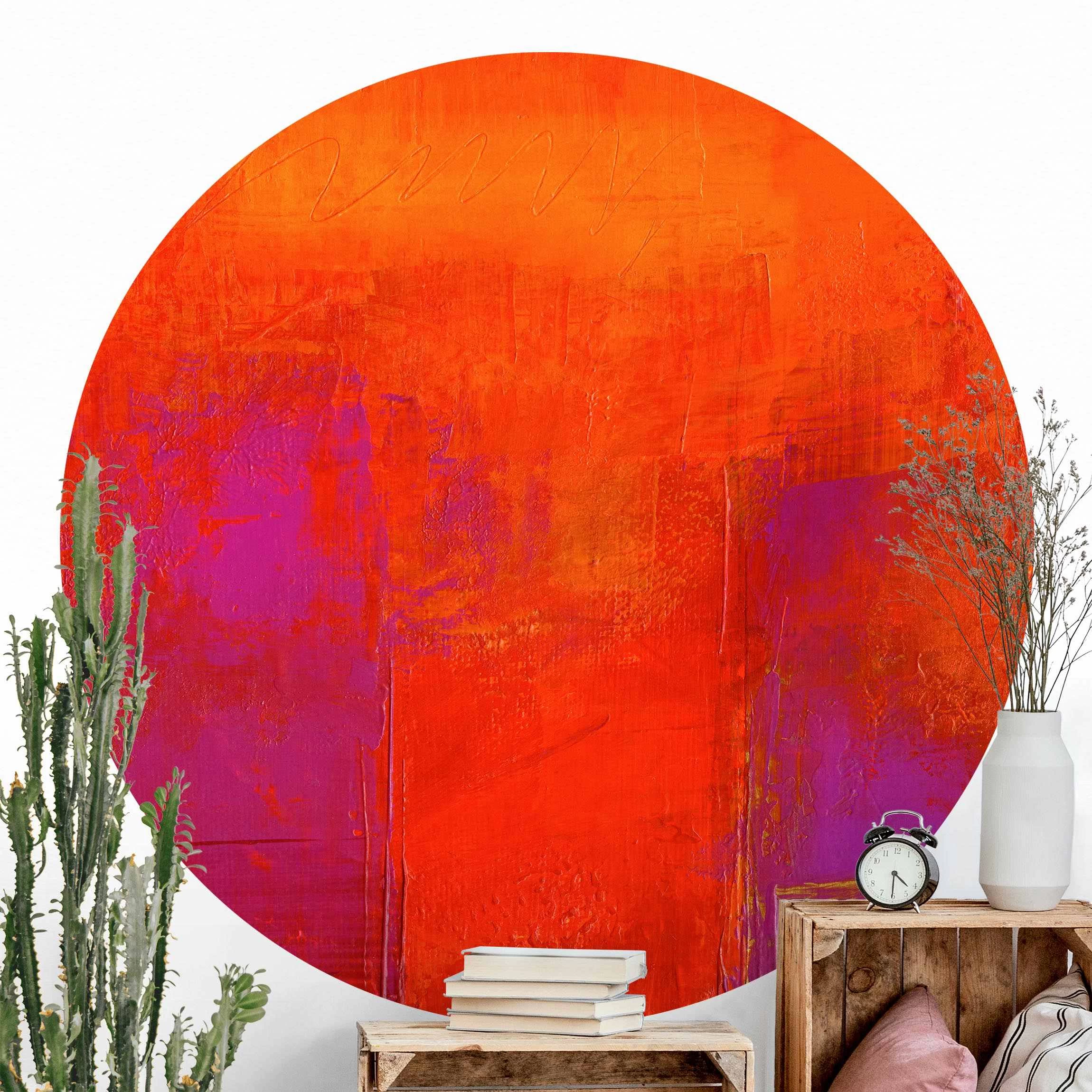 Runde Tapete - Magenta Energy In Rot – Bild 2