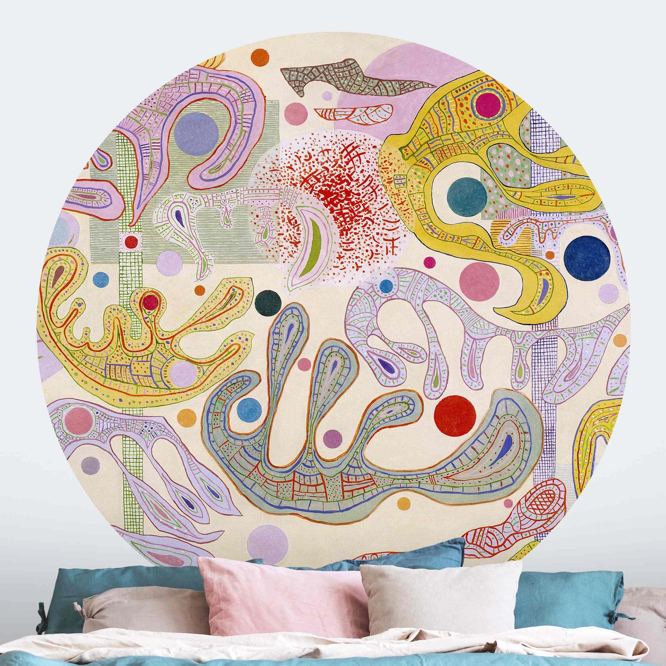 Runde Tapete - Wassily Kandinsky - Launische Formen In Bunt – Bild 3