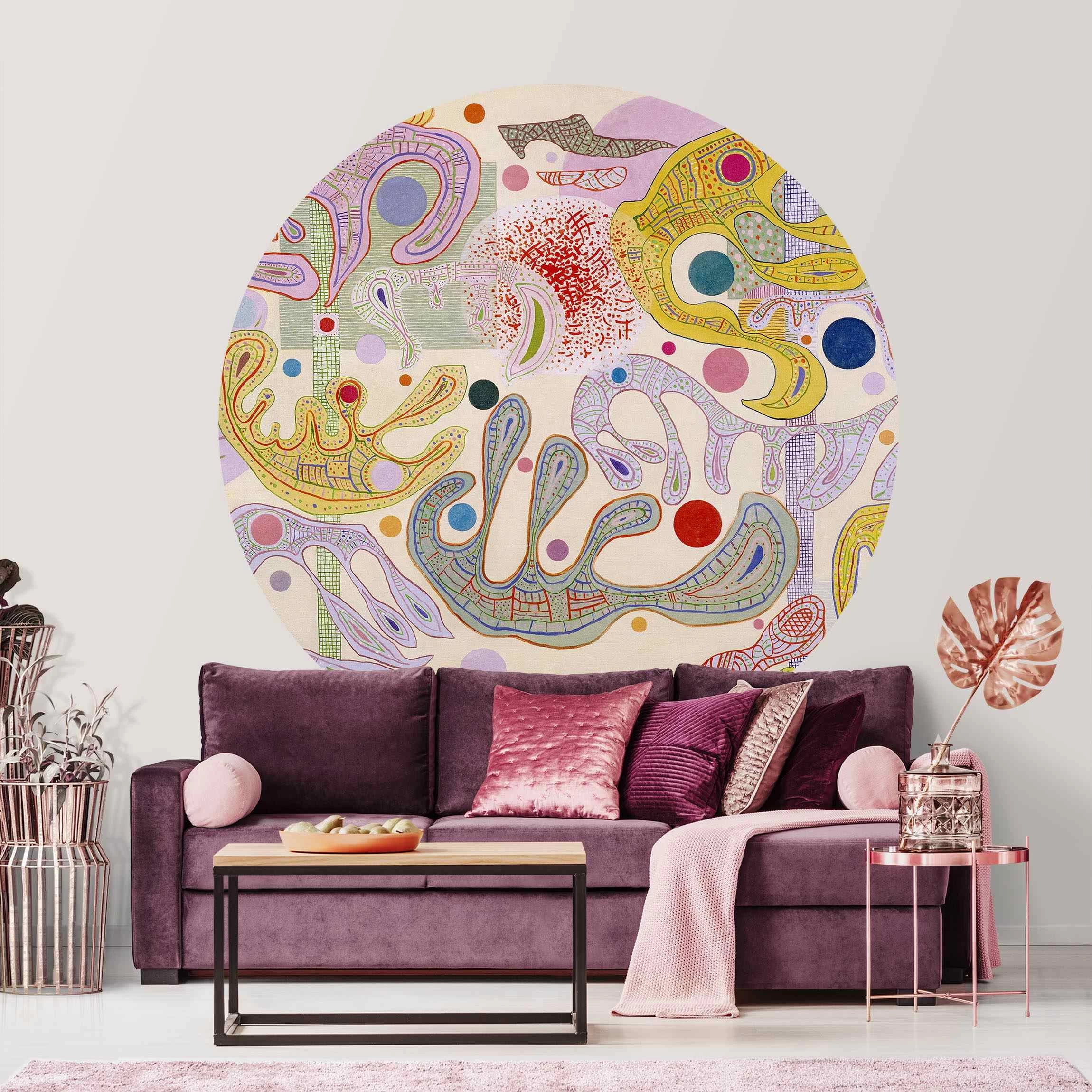 Runde Tapete - Wassily Kandinsky - Launische Formen In Bunt – Bild 5