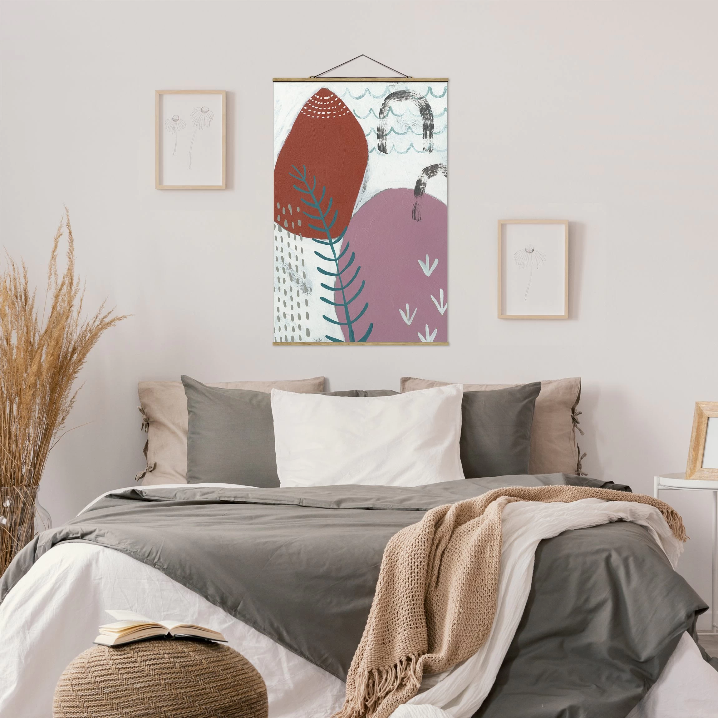 Stoffbild - Karneval Der Formen In Beere II In Violett – Bild 3