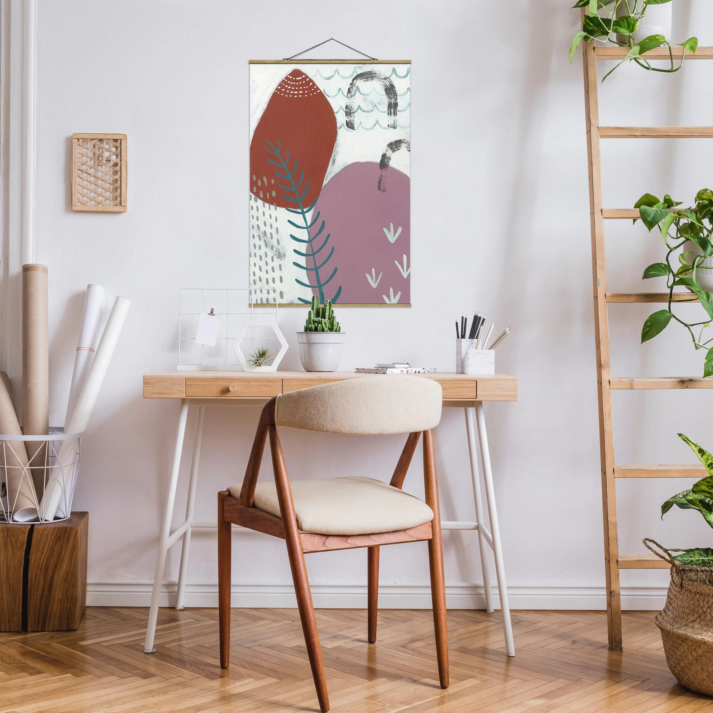 Stoffbild - Karneval Der Formen In Beere II In Violett – Bild 4