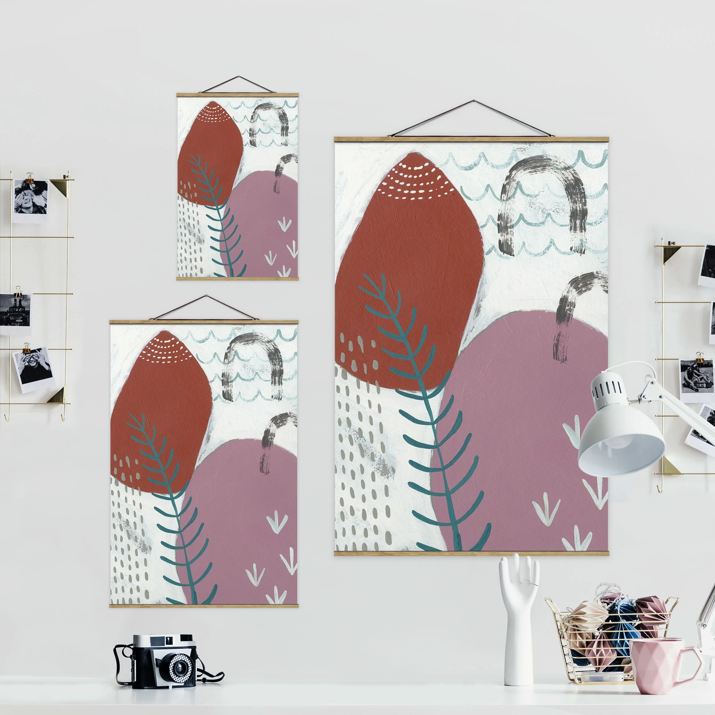 Stoffbild - Karneval Der Formen In Beere II In Violett – Bild 7