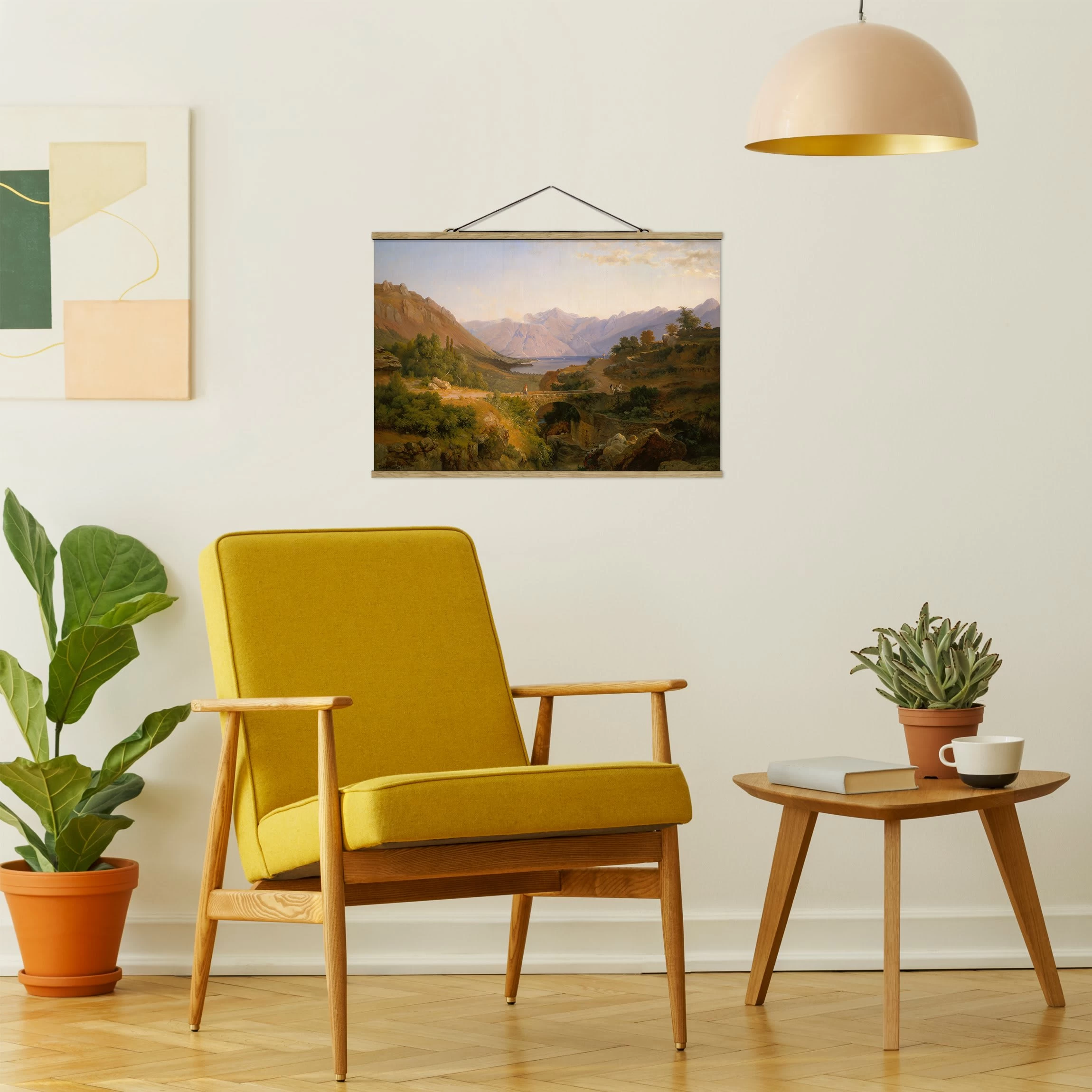 Stoffbild - Louis Gurlitt - Die Bucht Von Cattaro In Grün – Bild 3