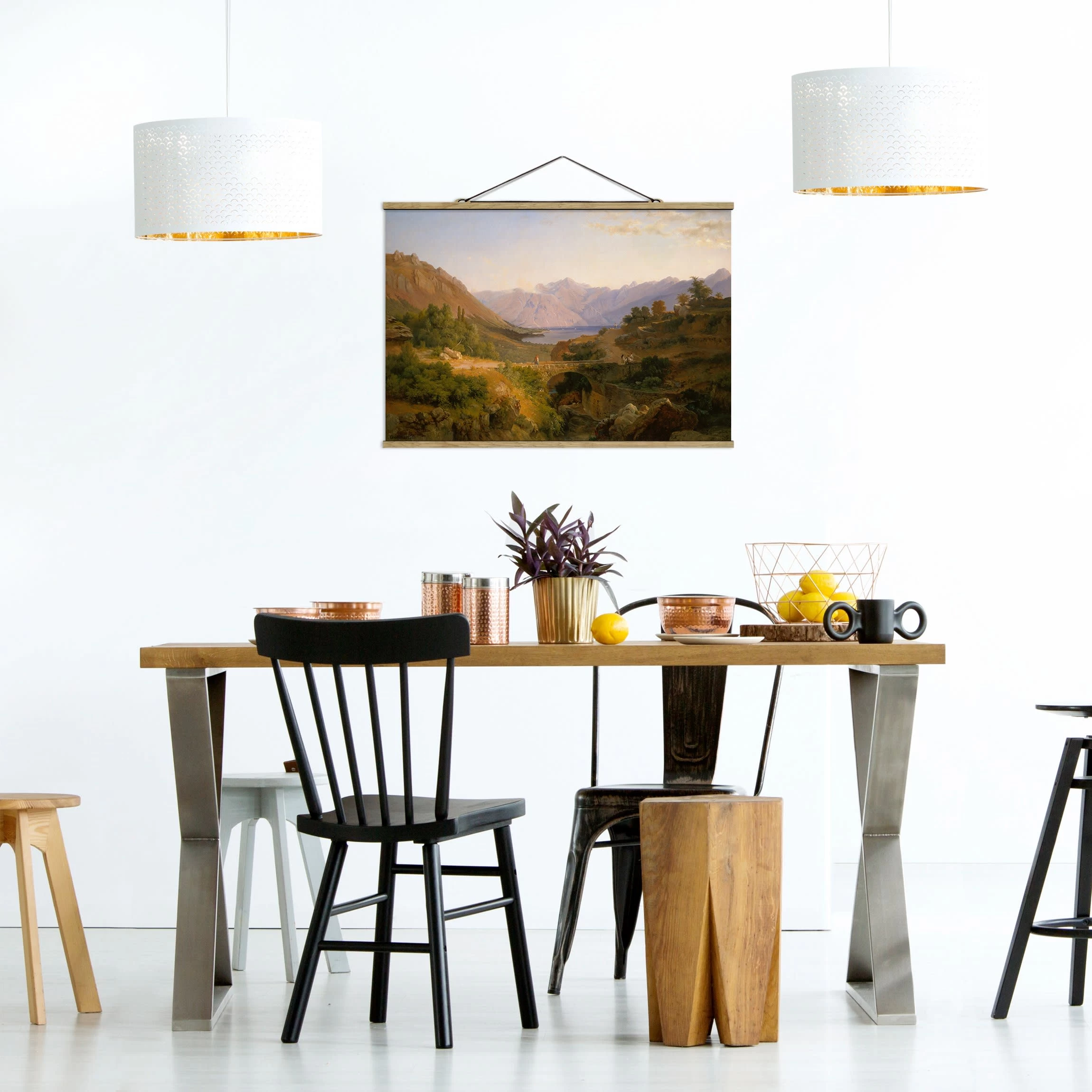 Stoffbild - Louis Gurlitt - Die Bucht Von Cattaro In Grün – Bild 4