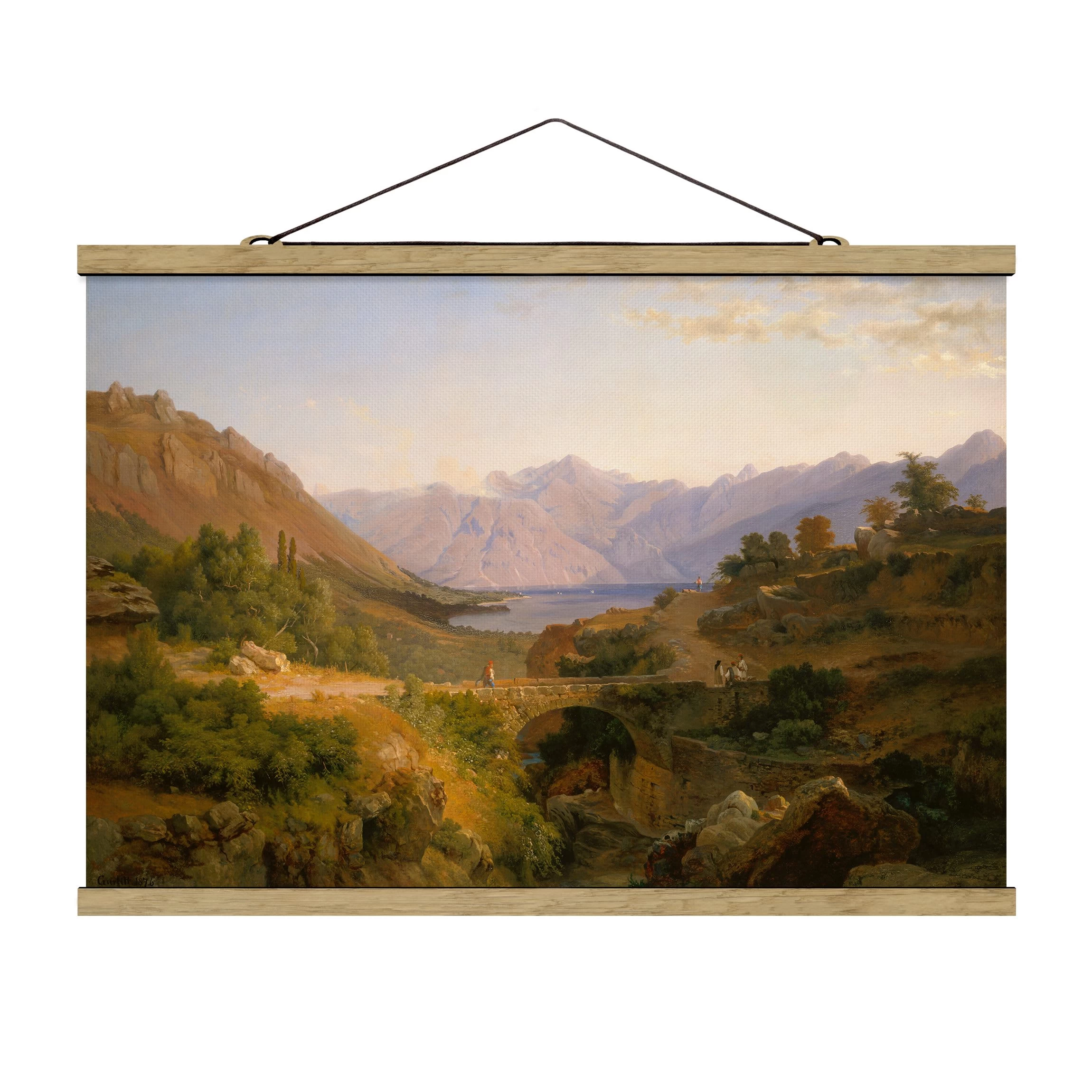 Stoffbild - Louis Gurlitt - Die Bucht Von Cattaro In Grün – Bild 5