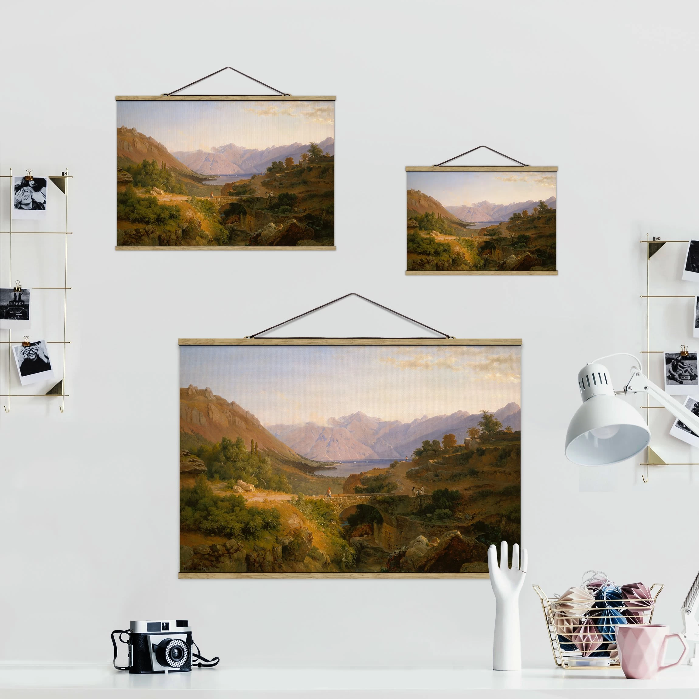 Stoffbild - Louis Gurlitt - Die Bucht Von Cattaro In Grün – Bild 7