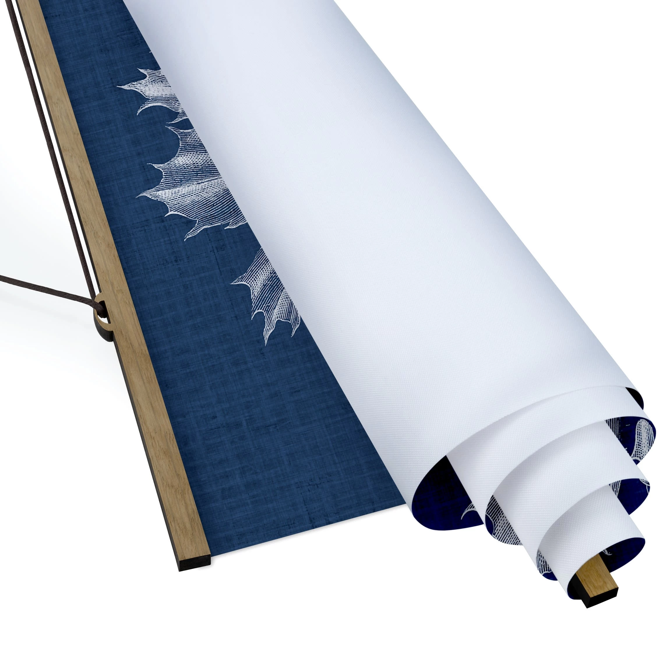 Stoffbild Mit Posterleisten - Denim Pflanzenstudie V In Blau – Bild 6