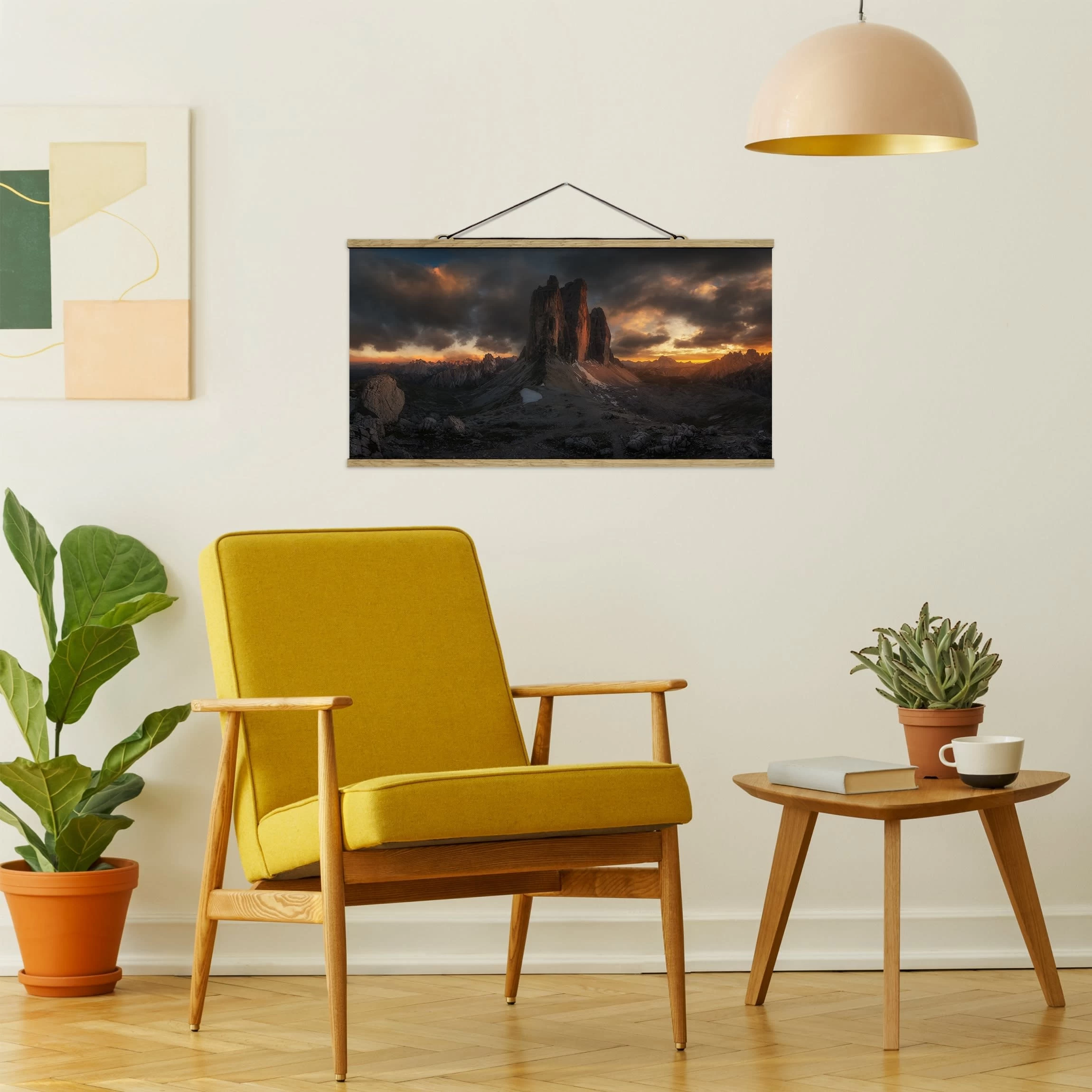 Stoffbild Mit Posterleisten - Drei Zinnen In Violett – Bild 4