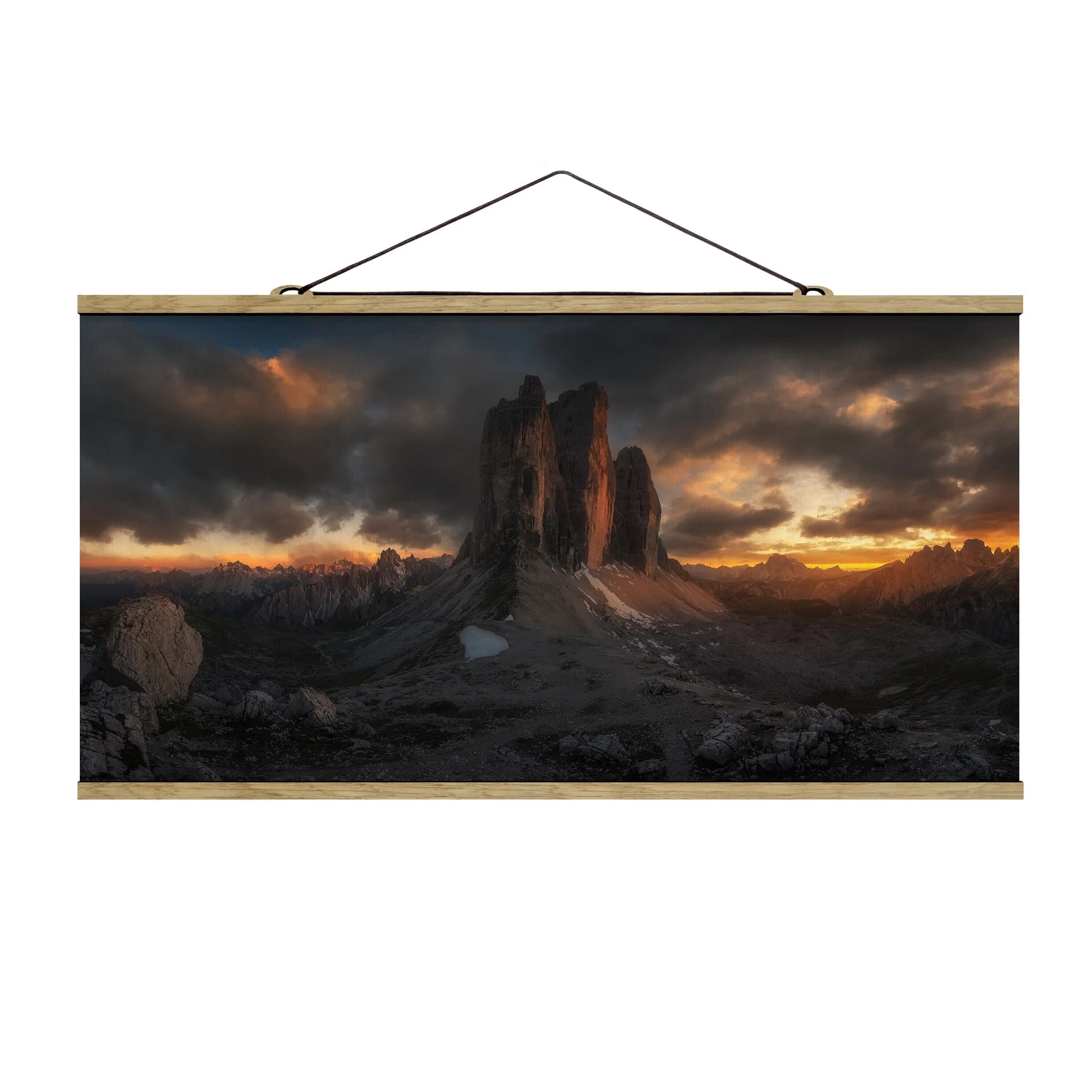 Stoffbild Mit Posterleisten - Drei Zinnen In Violett – Bild 5