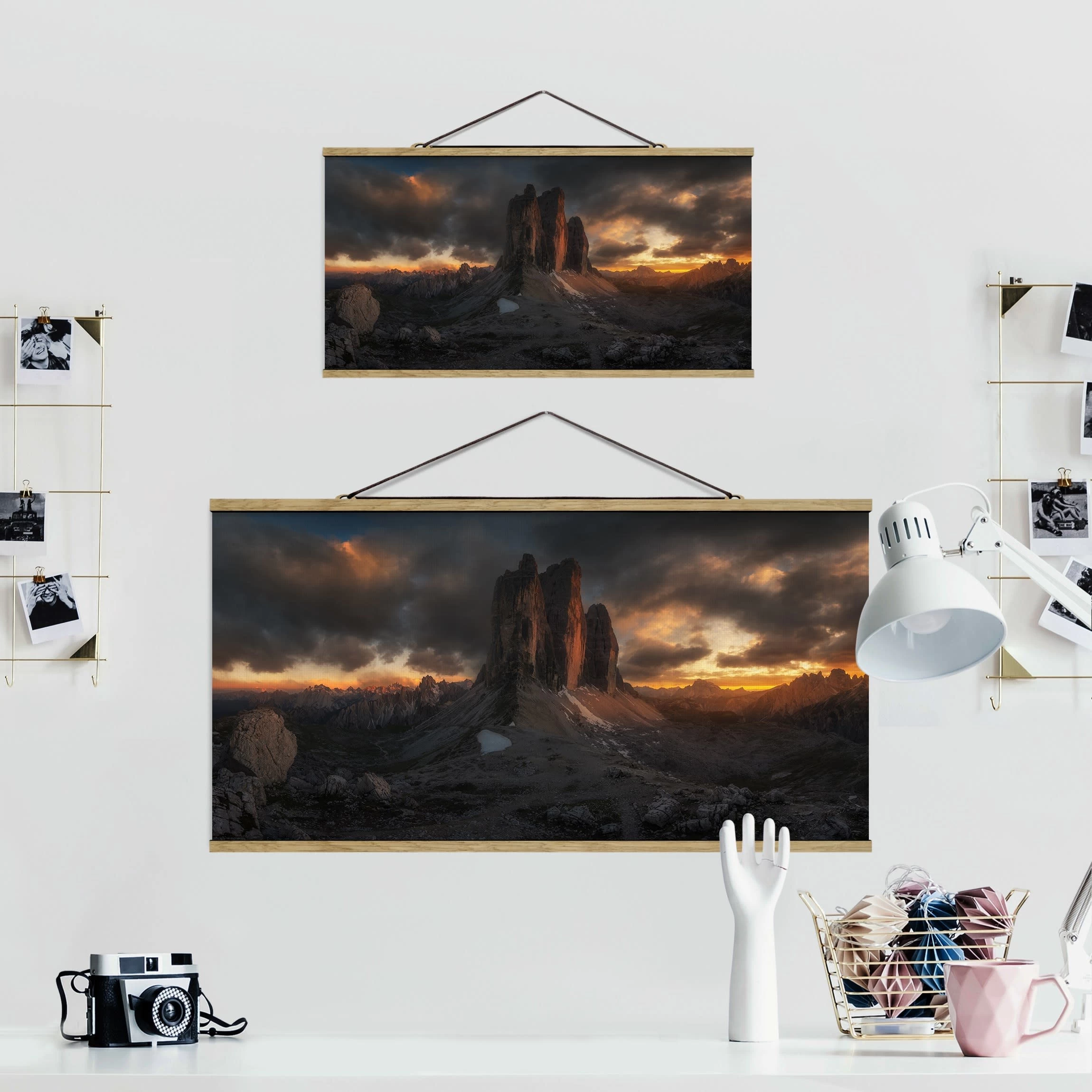 Stoffbild Mit Posterleisten - Drei Zinnen In Violett – Bild 7