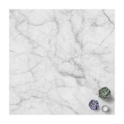 Vinyl-Teppich - Bianco Carrara In Weiß