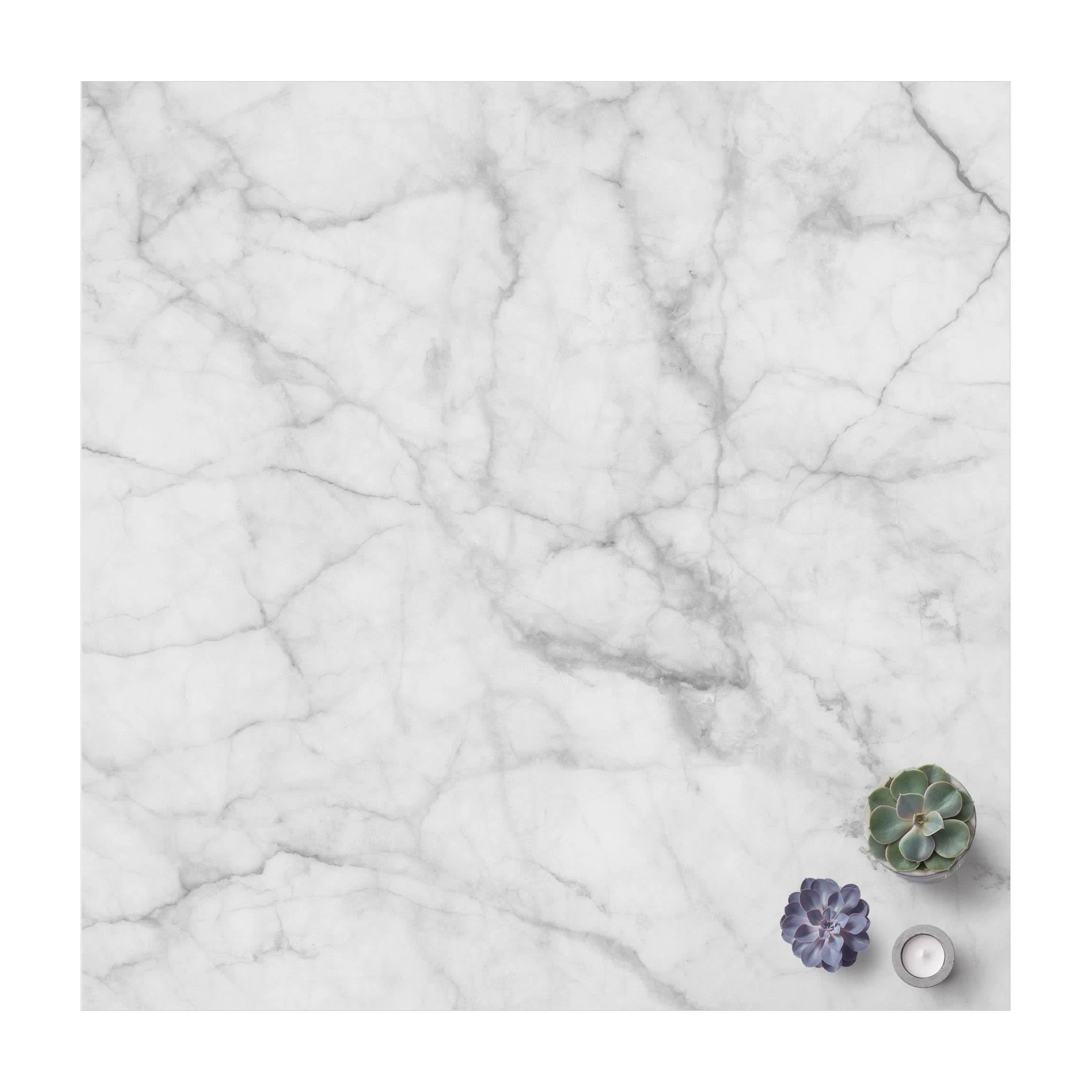 Vinyl-Teppich - Bianco Carrara In Weiß