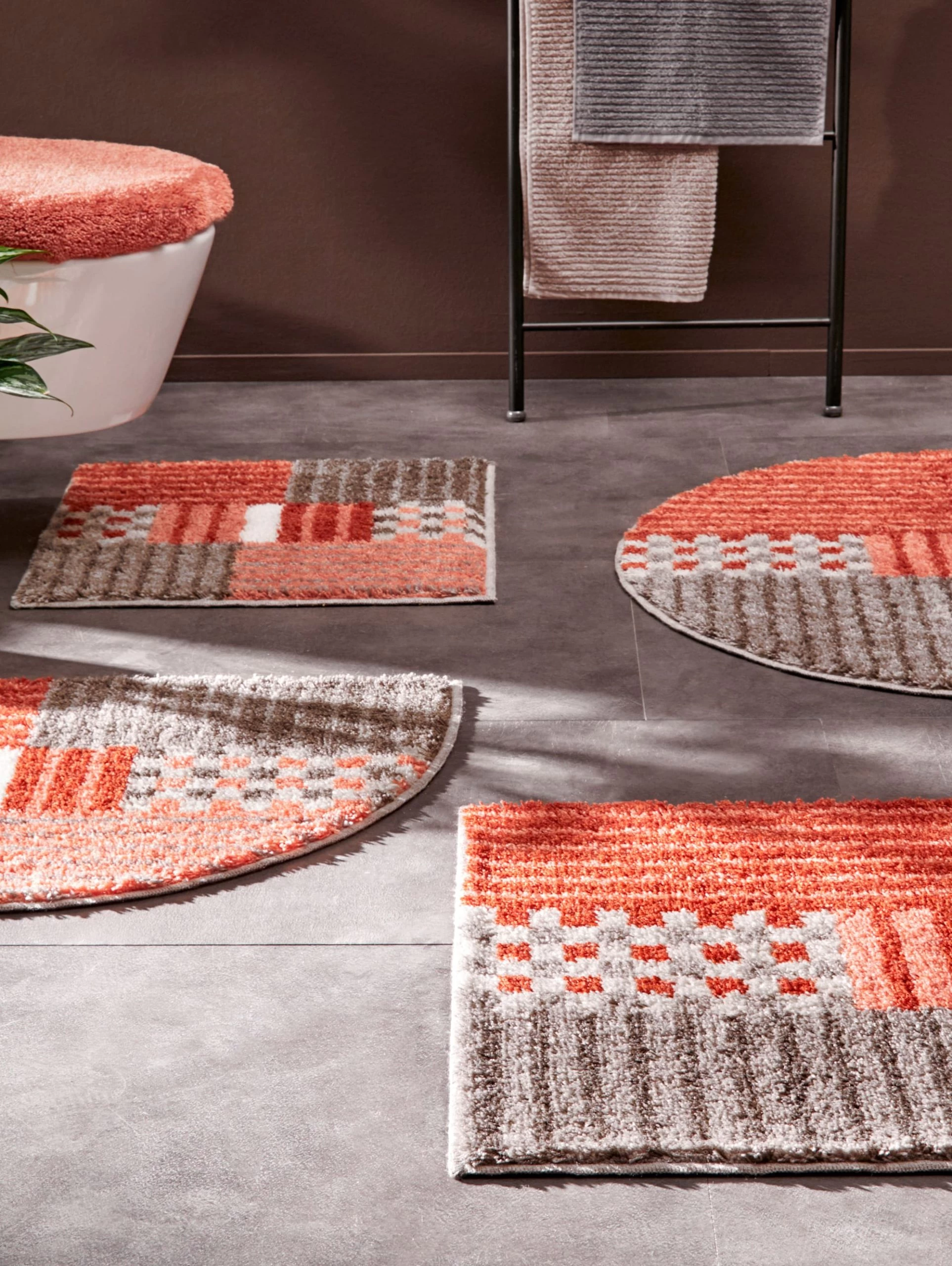 Badematte Rund 'Cham' In Koralle