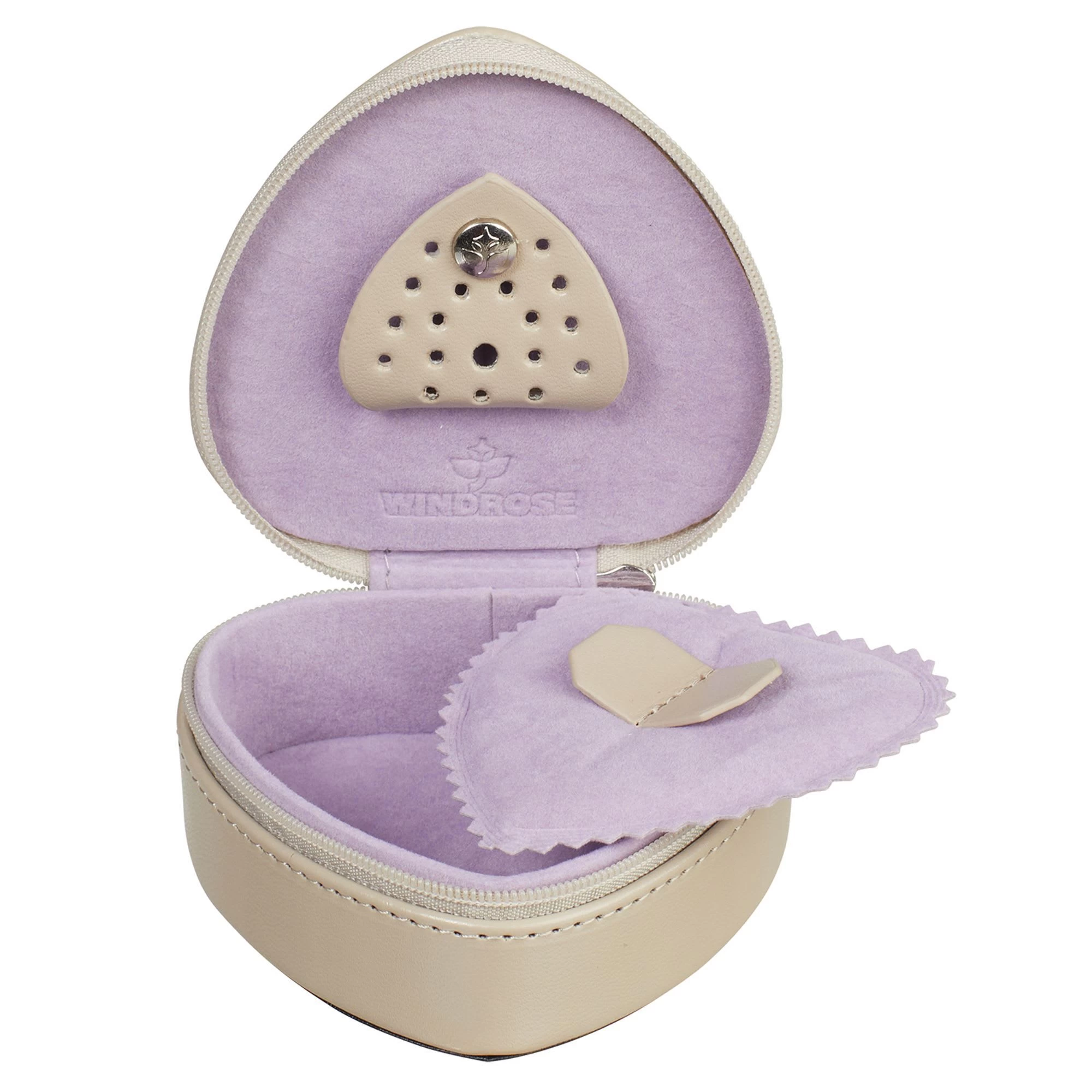 Merino Moda Schmuckdose Leder 9 Cm In Beige – Bild 2