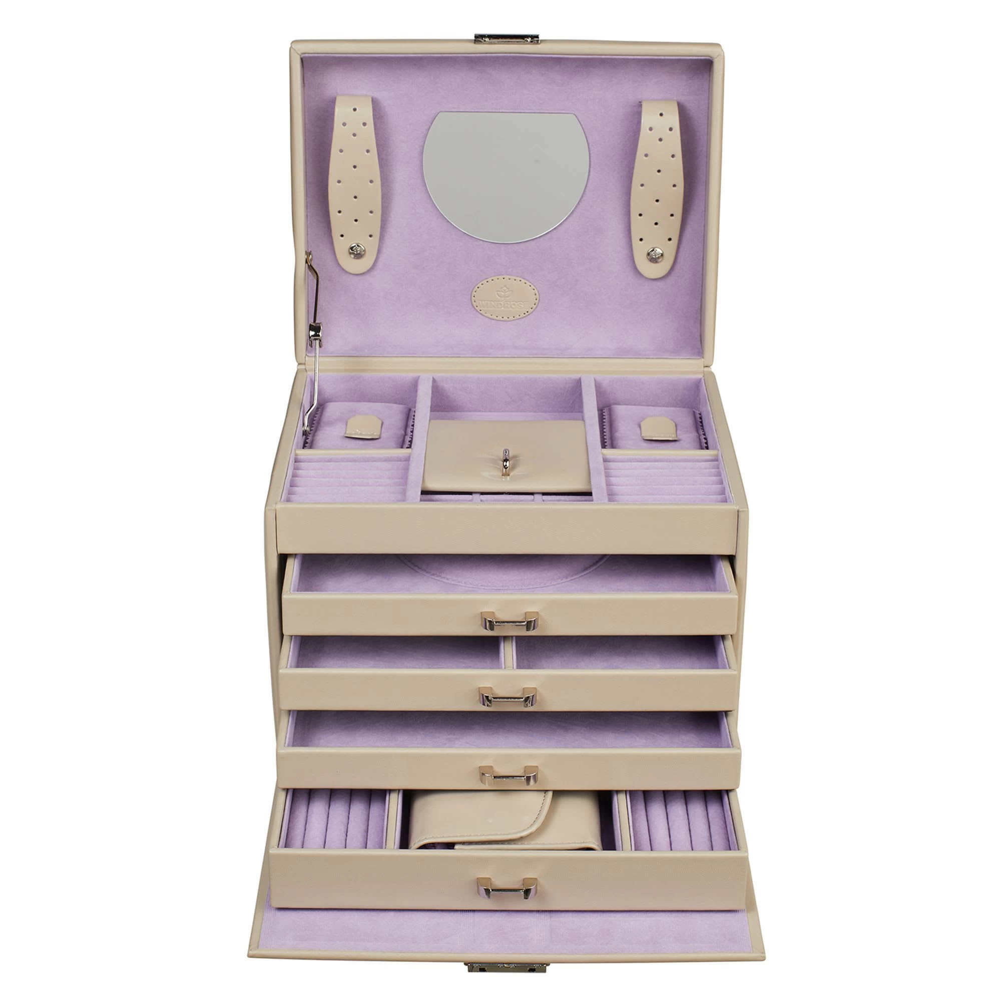 Merino Schmuckkoffer 26 Cm In Beige – Bild 2