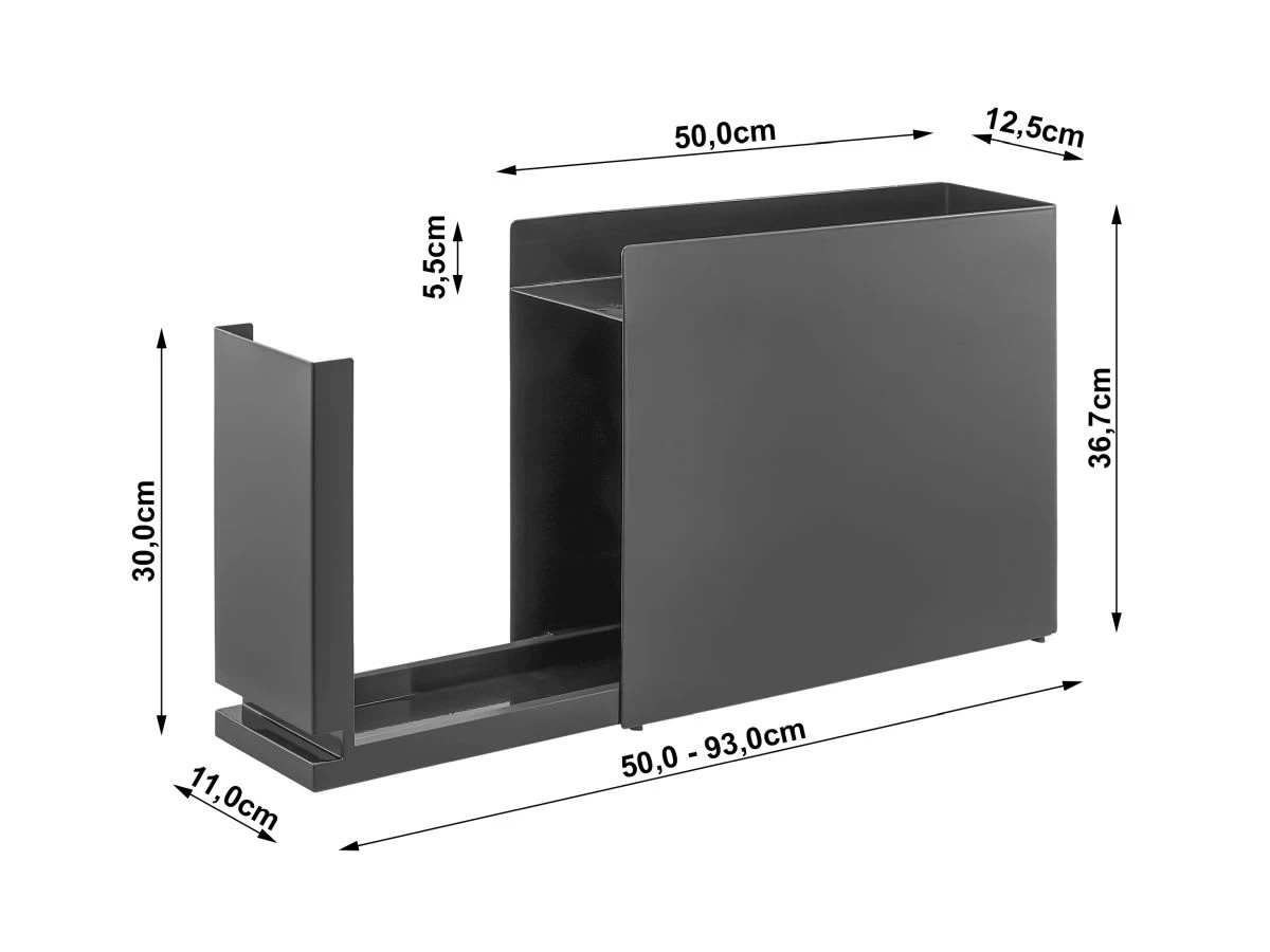 Yamazaki Gewürzregal Tower 50x36x12cm In Schwarz – Bild 5