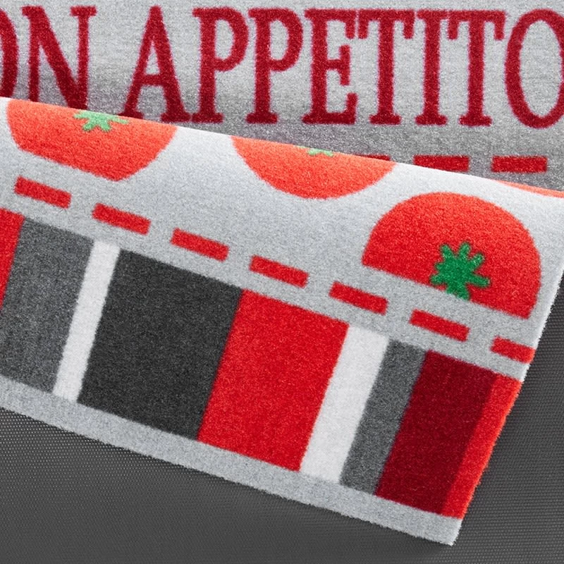 Kurzflor Küchenläufer Buon Appetito Rot Grau 50x150 Cm – Bild 3